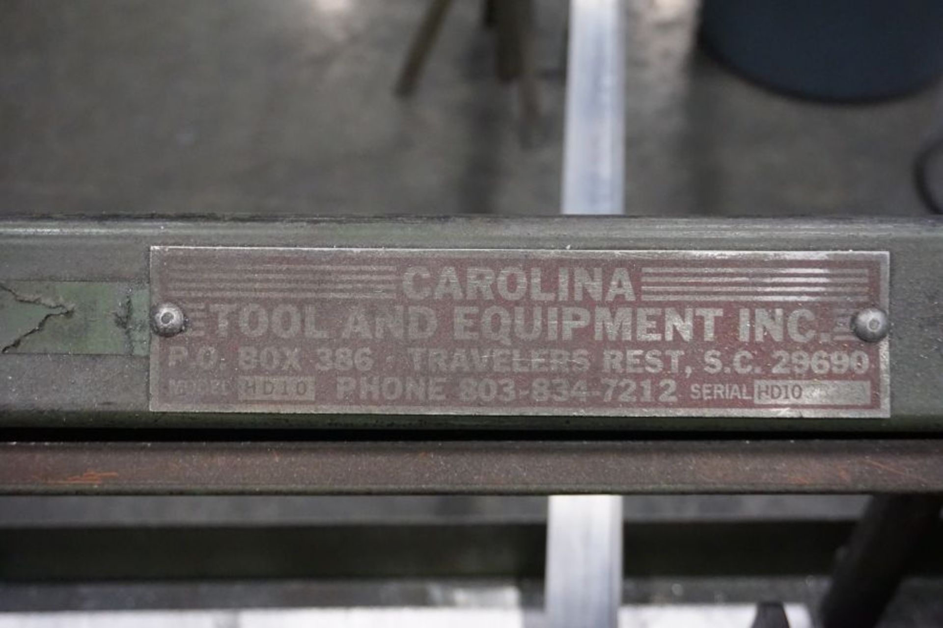 Carolina HD10 Horizontal Bandsaw, s/n LD1025321 - Image 4 of 4