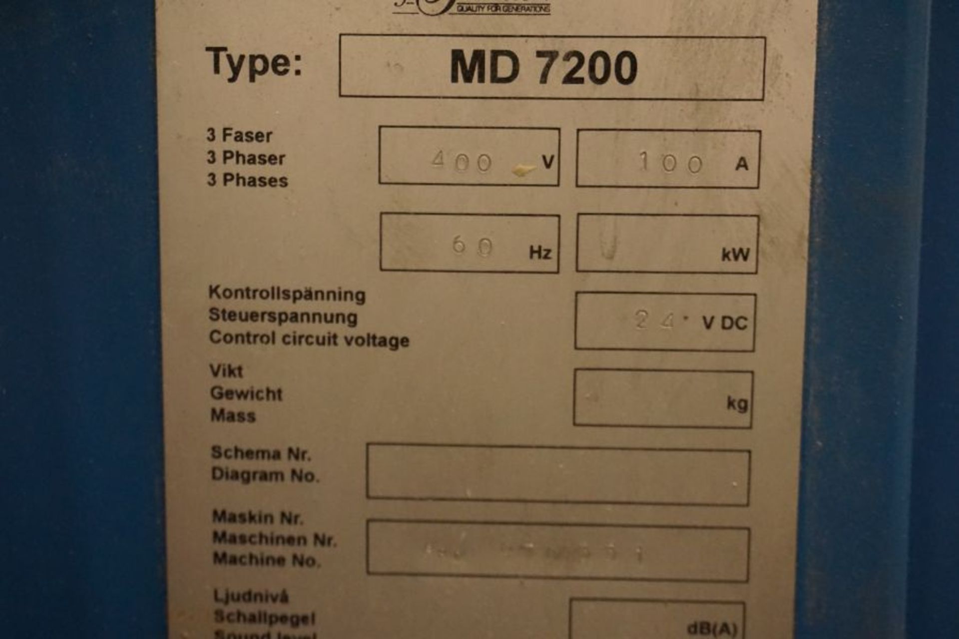 Modig MD7200, Fanuc 16M, 20K RPM, 24 ATC, CT40, s/n 970331, New 1997 - Image 13 of 14