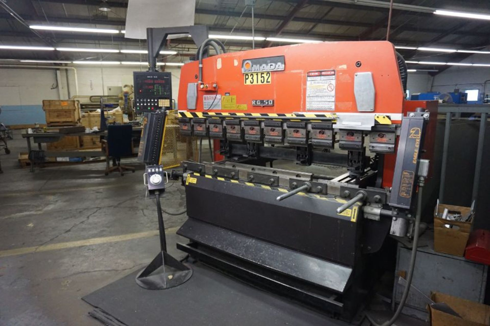 55 Ton x 79" Amada RG-50 CNC Press Brake, NC9-EX ctrl, s/n 50506304, New 1987 *Located in - Image 3 of 8