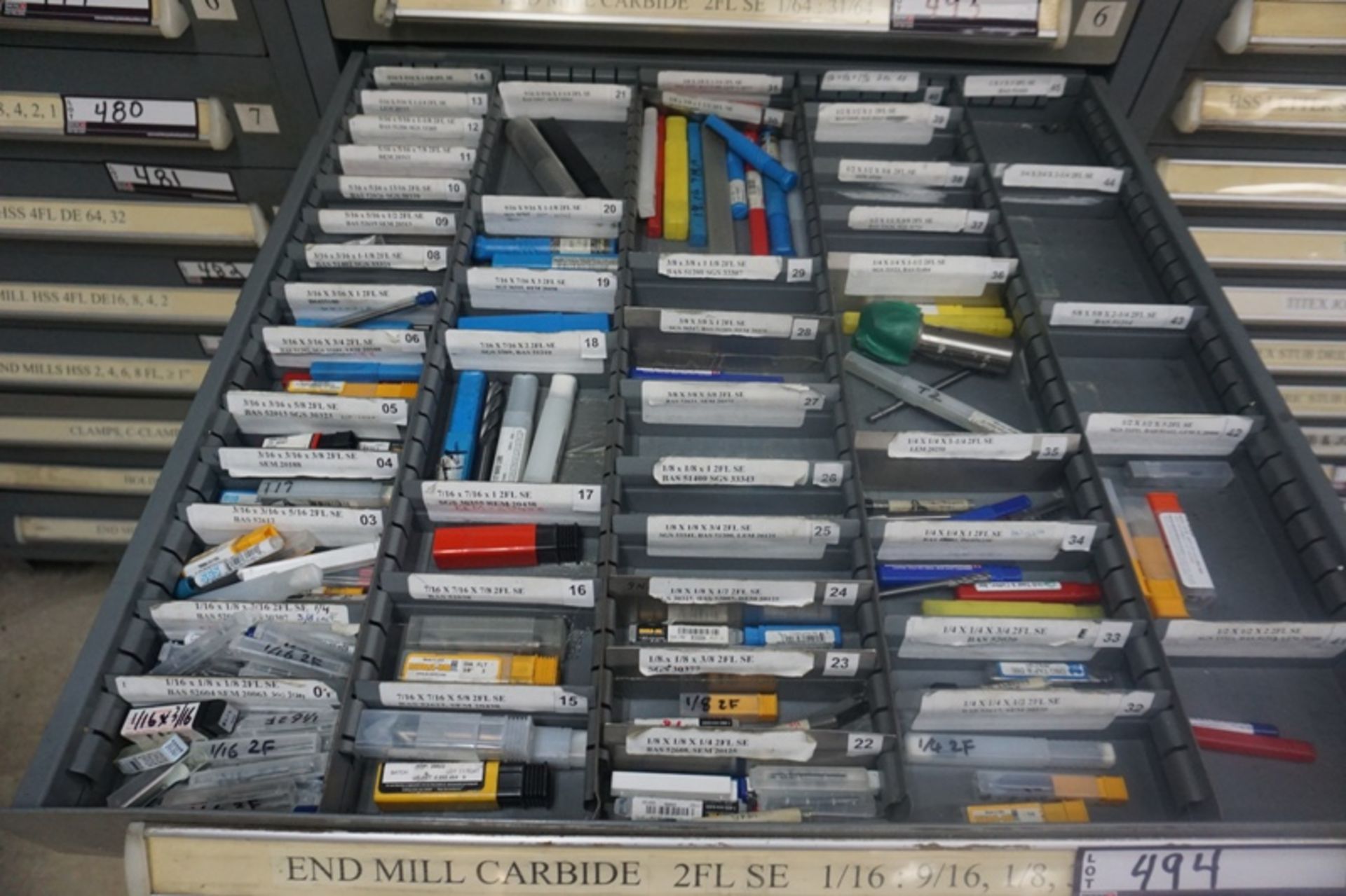 Drawer with Assorted Carbide Endmills - Image 3 of 7