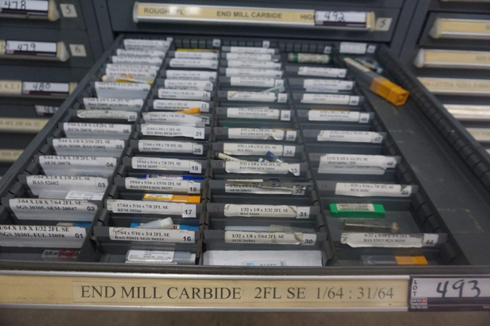 Drawer with Assorted Carbide Endmills - Image 6 of 9