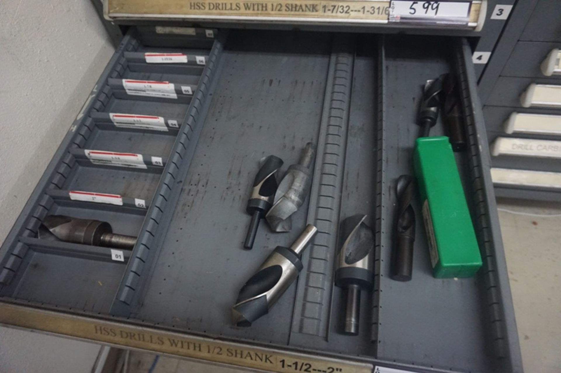 Drawer with Assorted High Speed Drills