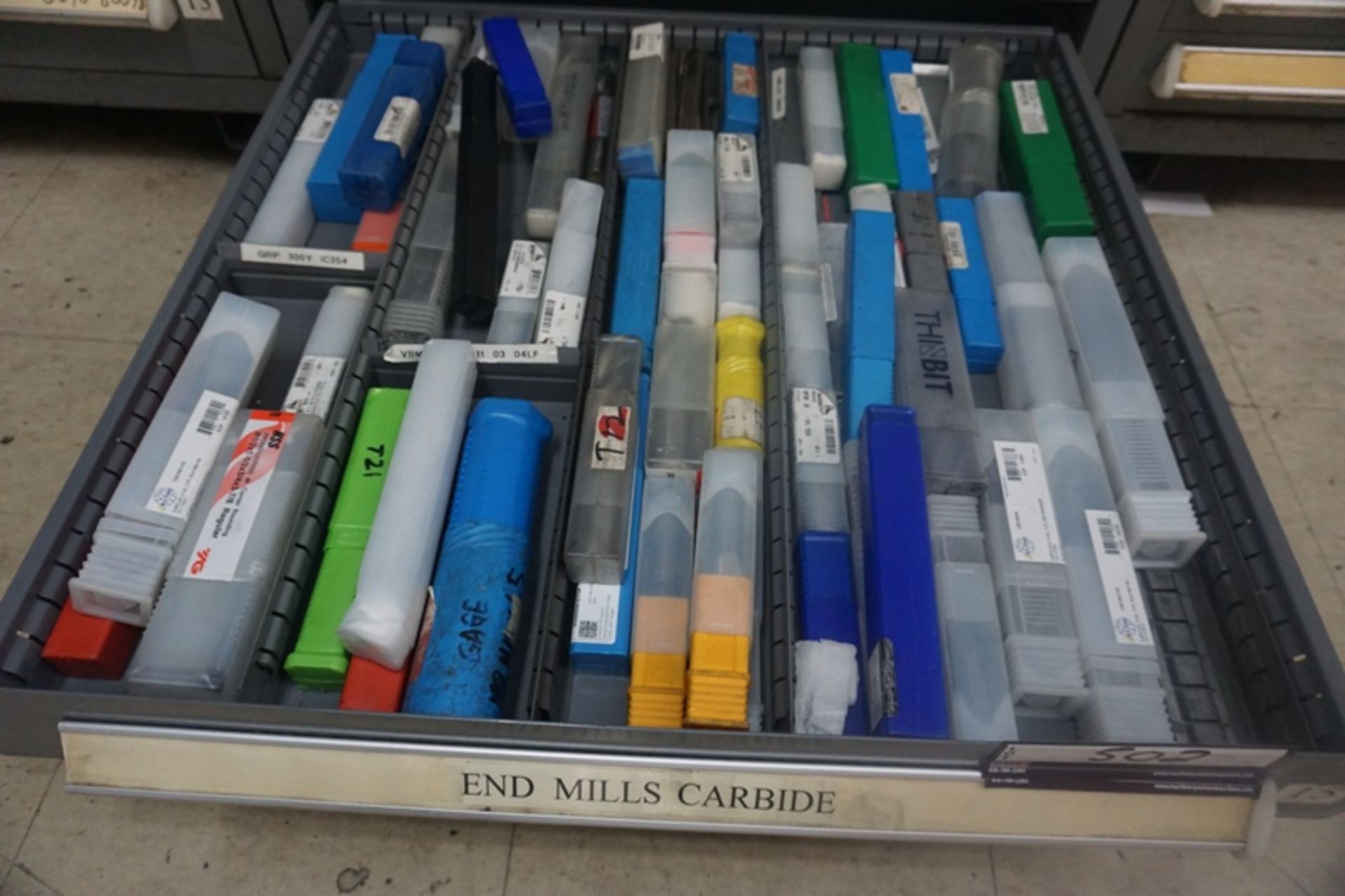 Drawer with Assorted Carbide Endmills - Image 3 of 7