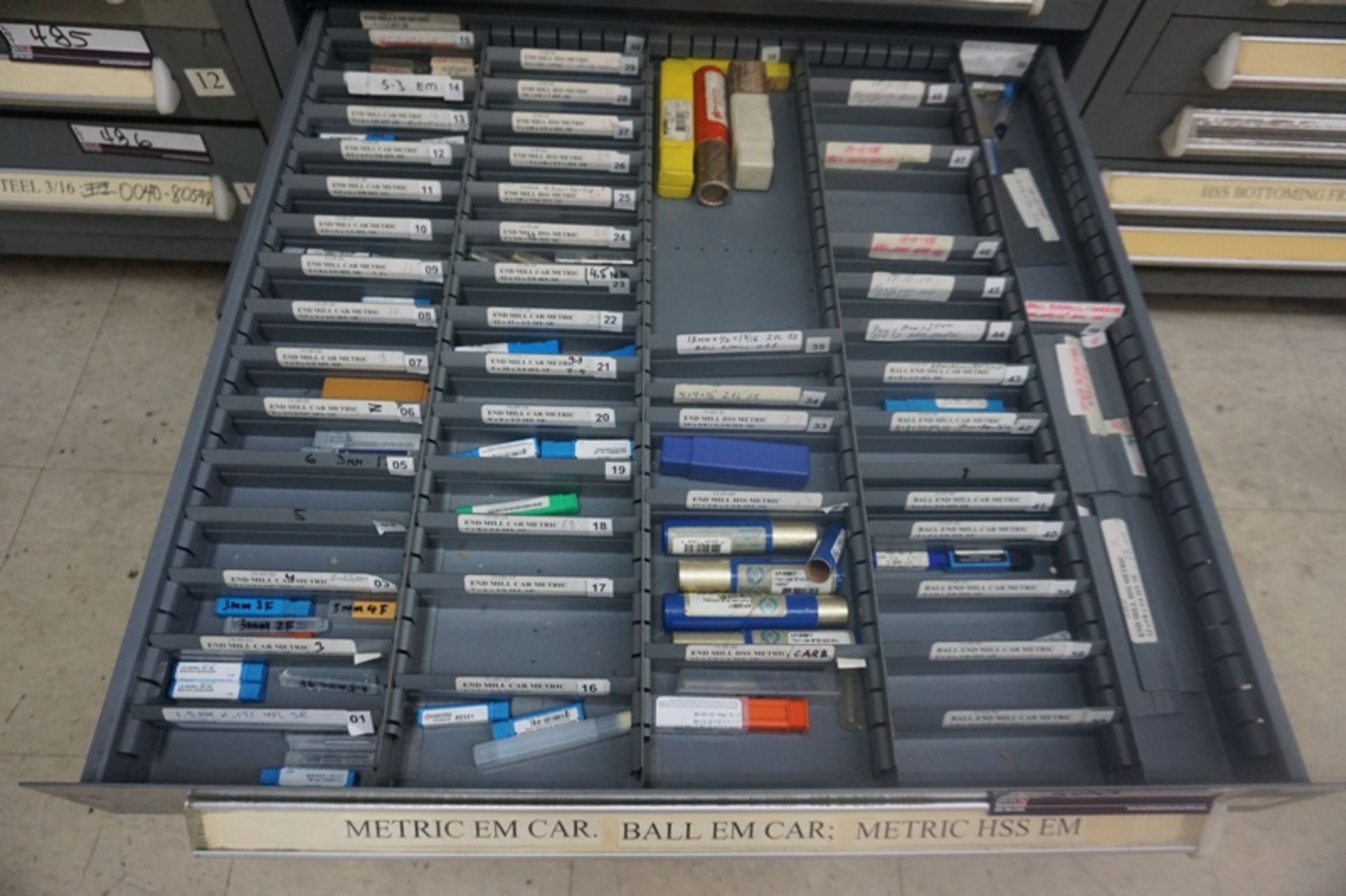 Drawer with Assorted High Speed & Carbide Endmills
