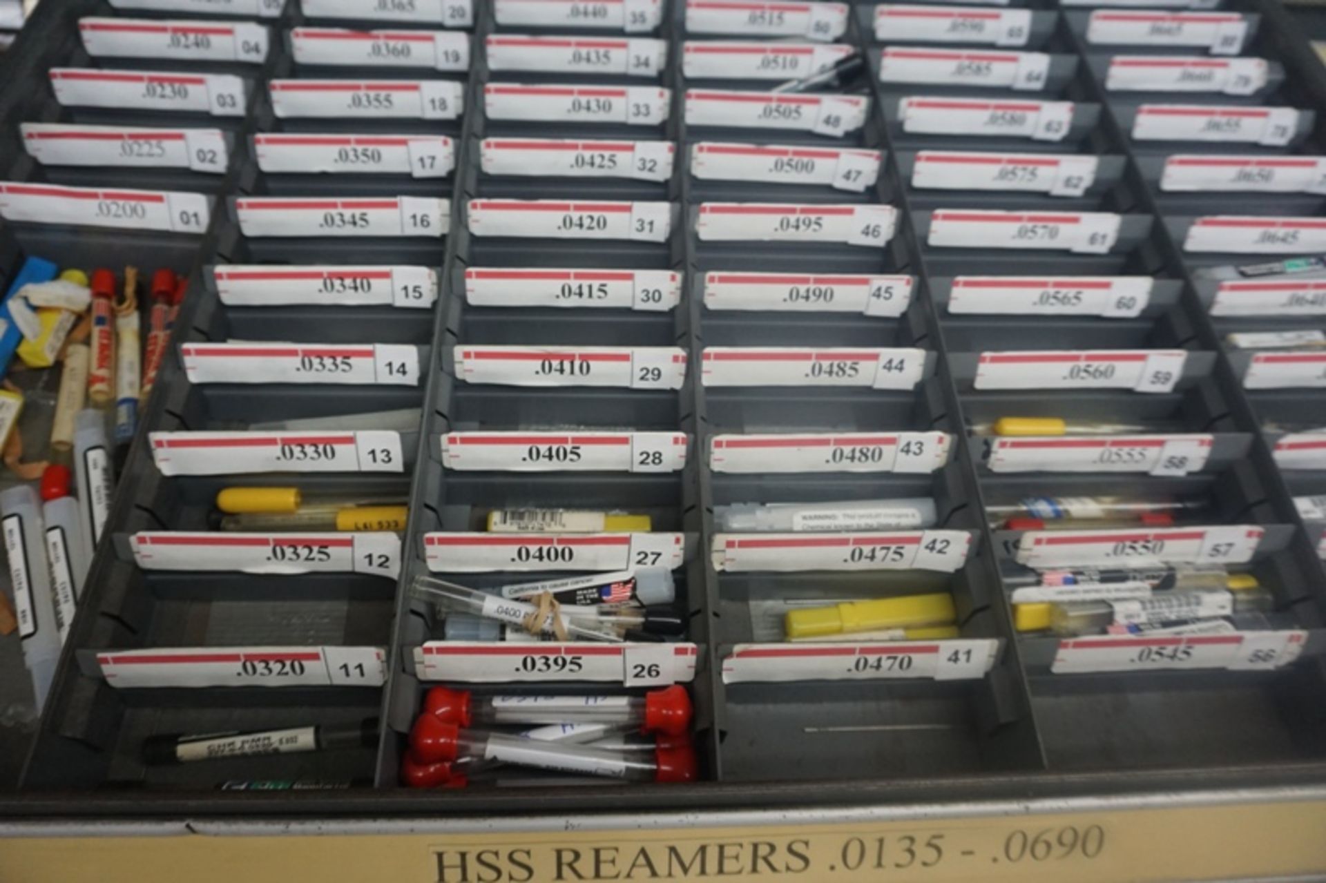 Drawer with Assorted High Speed Reamers