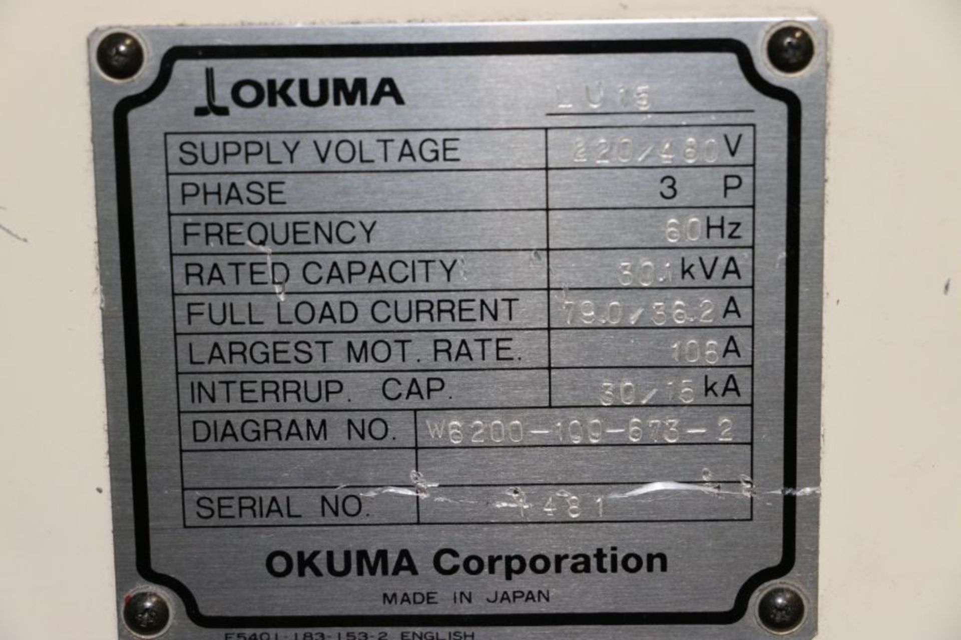 Okuma Impact LU-15 4-Axis, OSP-UI00L control, 10" 3 Jaw Chuck, 12 Position Upper & 8 Position - Image 12 of 12