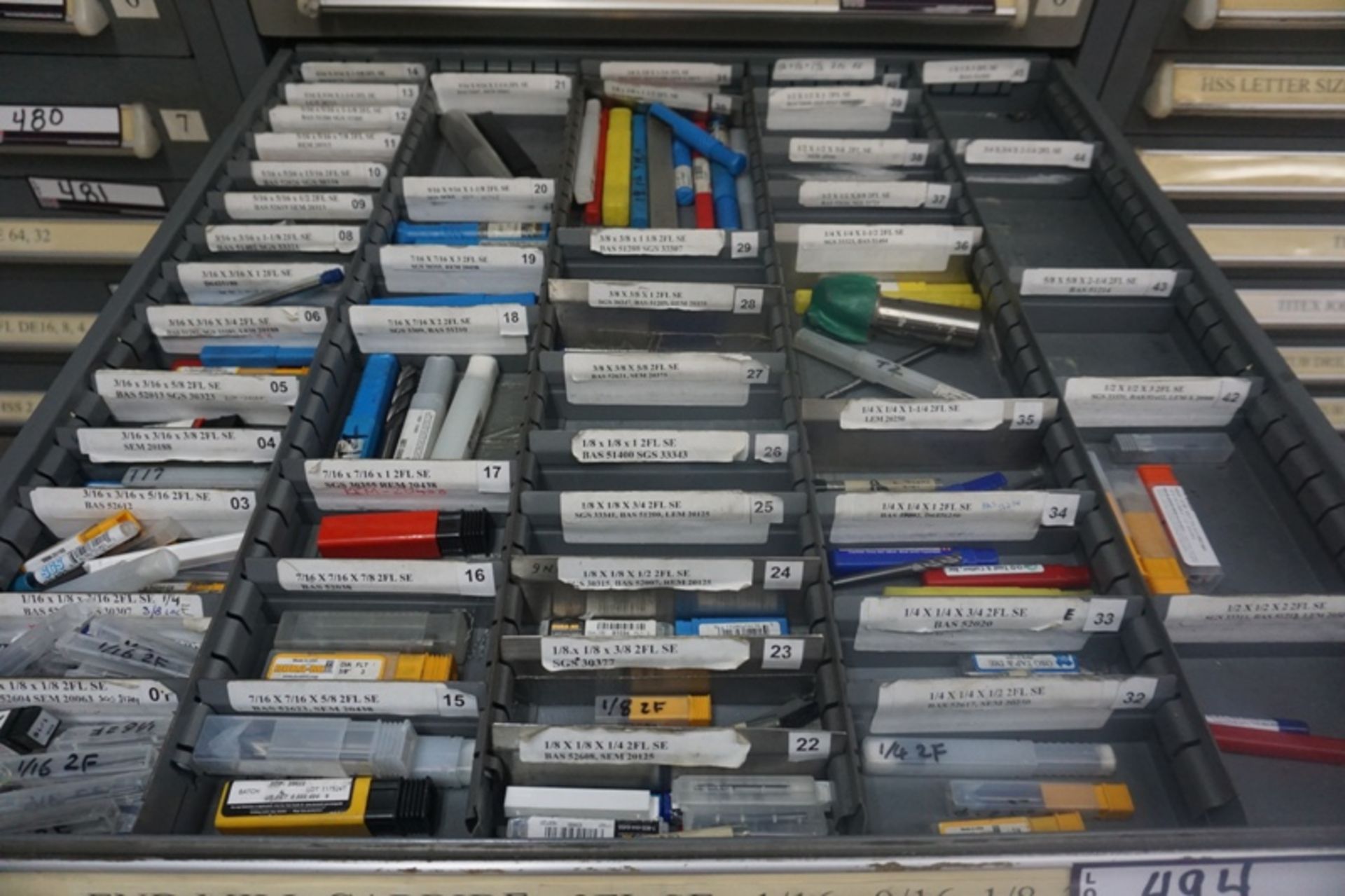 Drawer with Assorted Carbide Endmills - Image 7 of 7