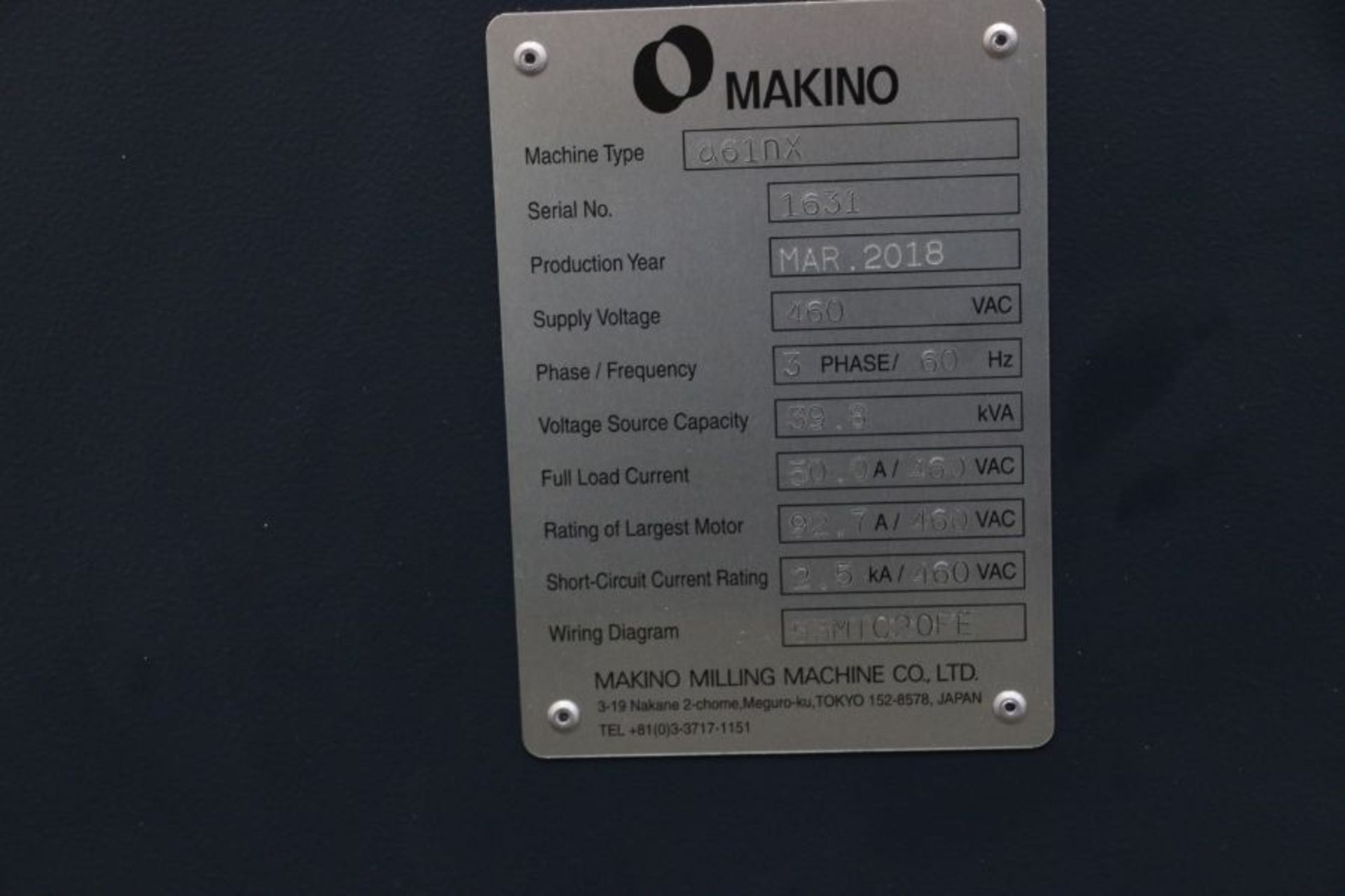 Makino a61nx Super GI.5 Controls, 20" sq. pallets, 14k rpm, CAT 40, High column, 218 ATC, HP CTS, - Image 6 of 6