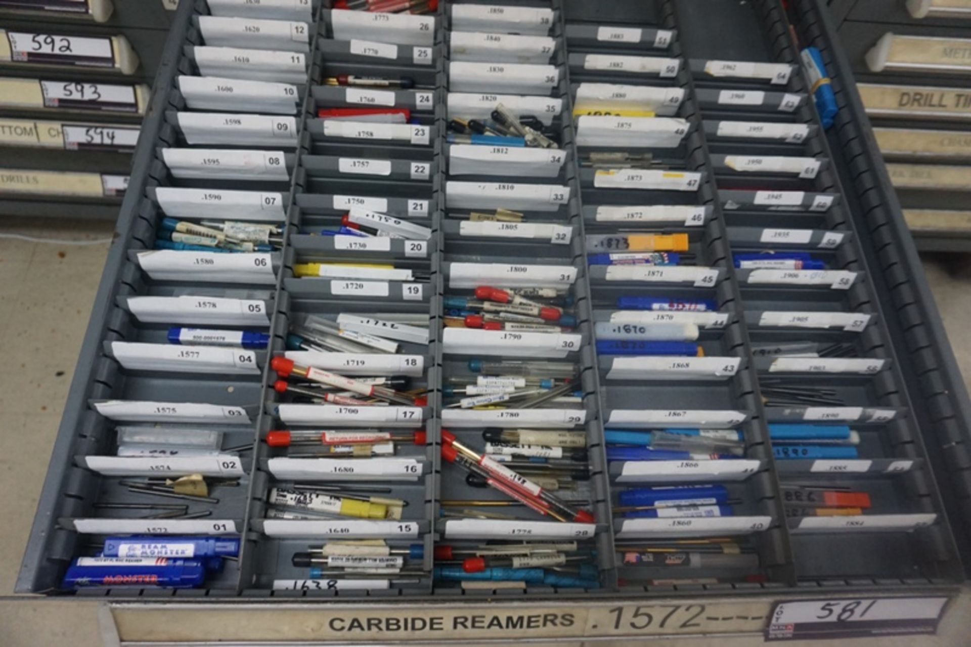 Drawer with Assorted Carbide Reamers