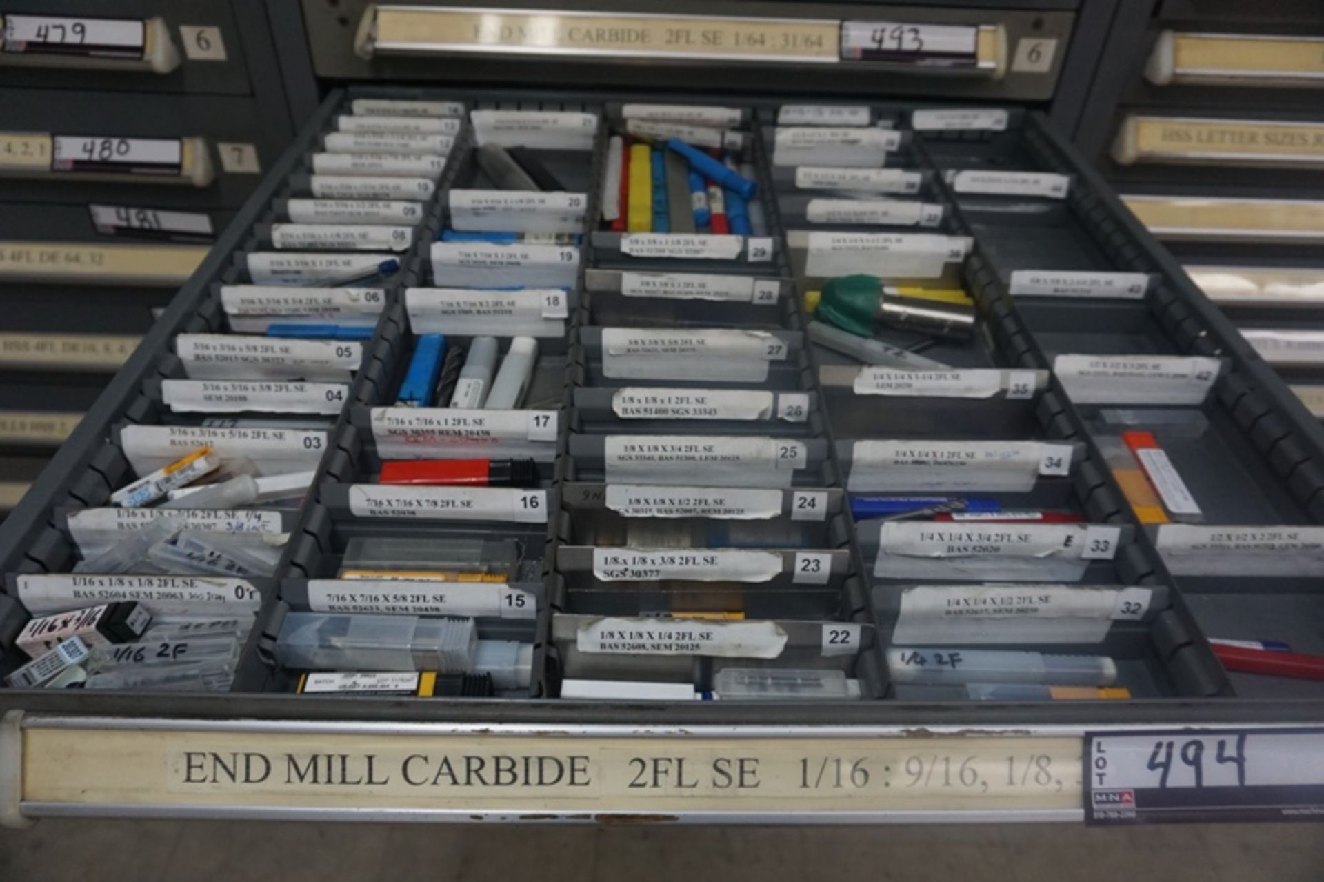 Drawer with Assorted Carbide Endmills - Image 4 of 7