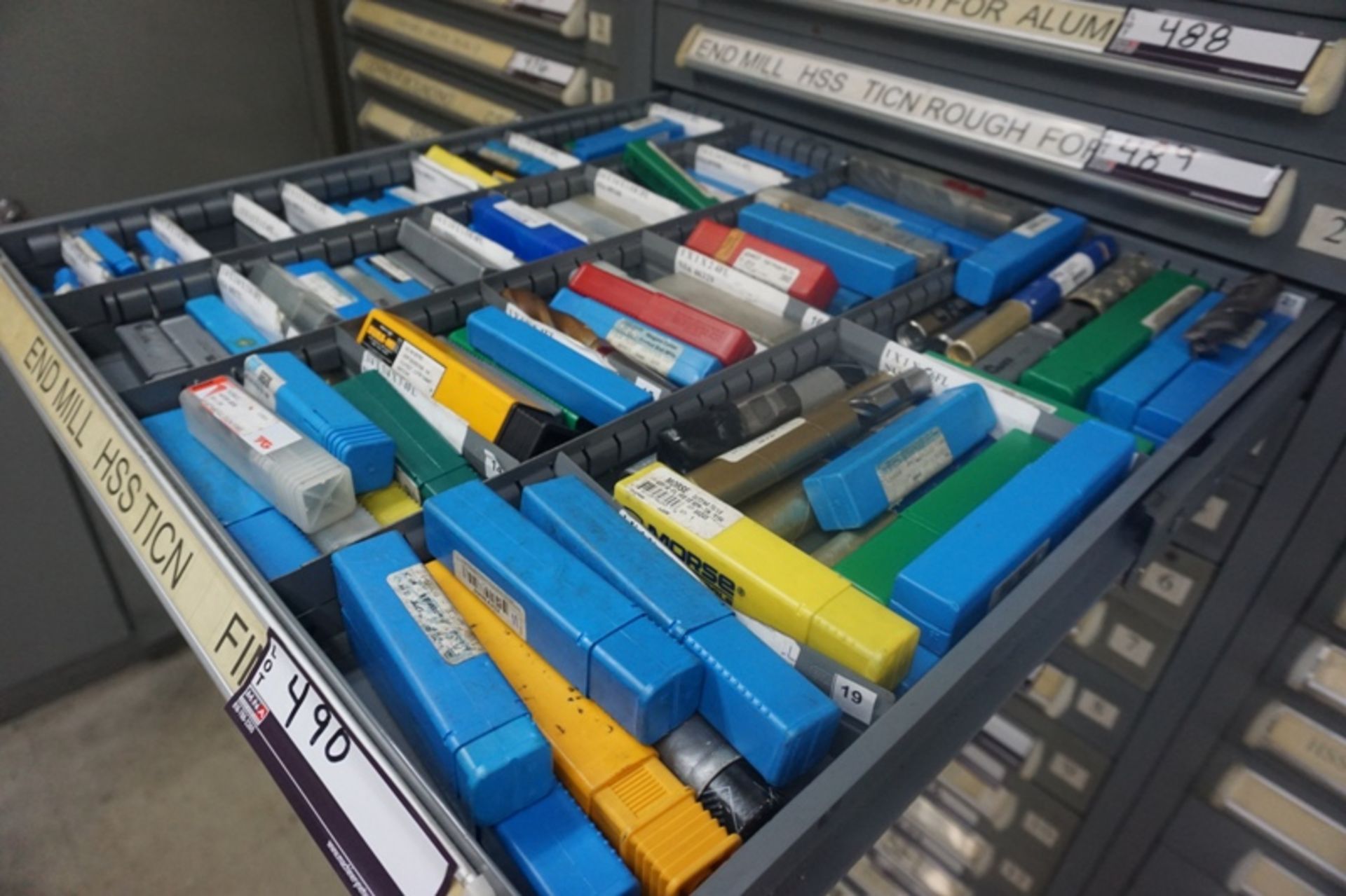 Drawer with Assorted High Speed Endmills