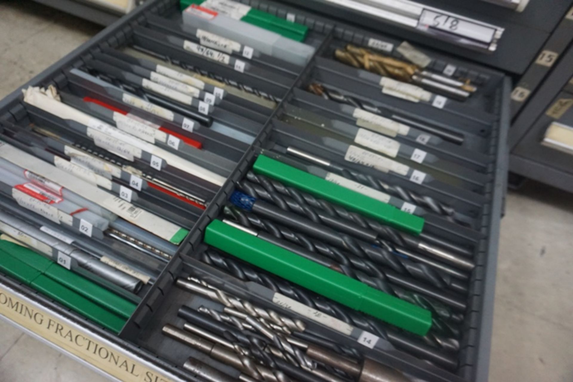 Drawer with Assorted High Speed Drills