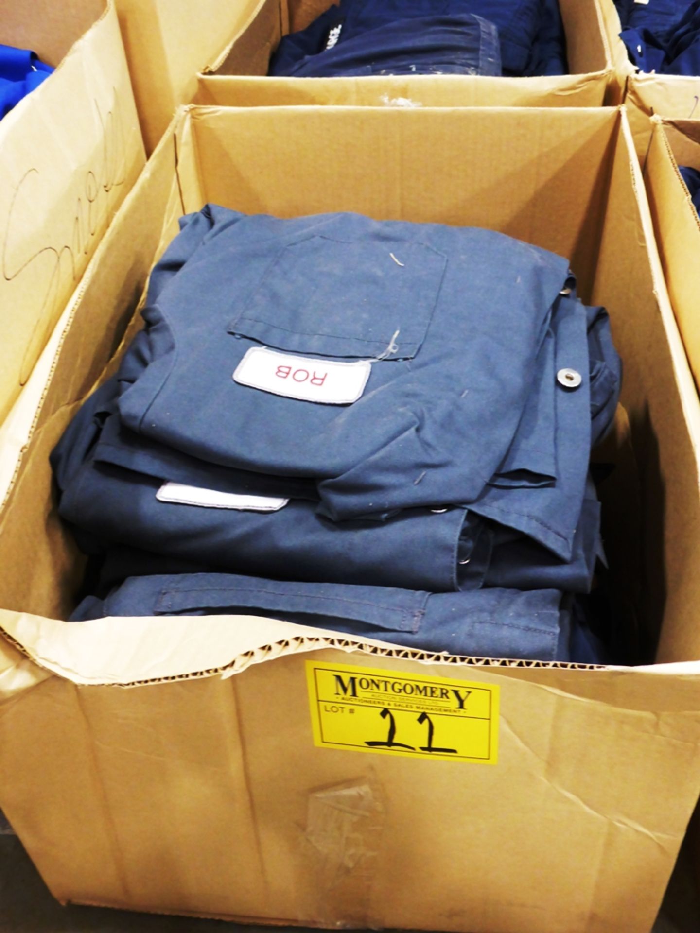 L/O ASST. SHOP COVERALLS - 48R 46R - CHARCOAL & TECHNICIAN SHIRTS - NAVY BLUE