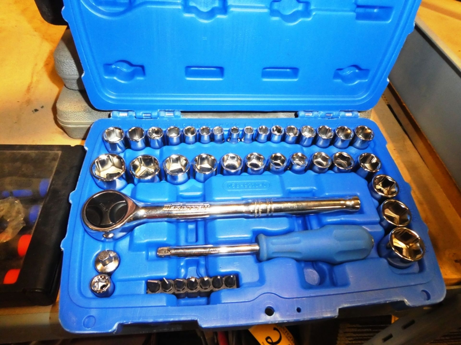 SET OF BLUE POINT SCRAPERS, METRIC & SAE TAP & DIE SETS, SOCKET & TOOL SET, PRECISION SCREW DRIVER