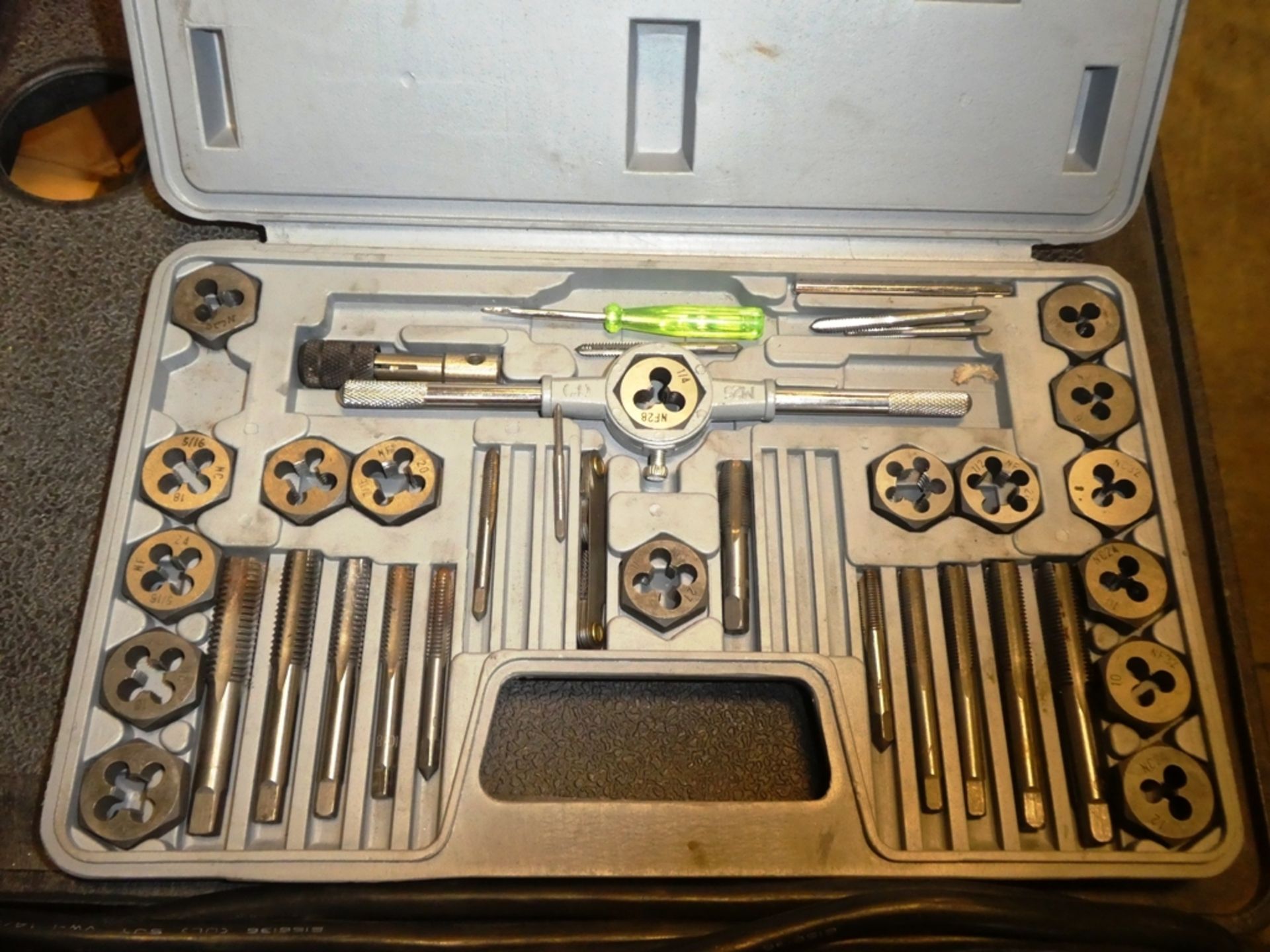 SET OF BLUE POINT SCRAPERS, METRIC & SAE TAP & DIE SETS, SOCKET & TOOL SET, PRECISION SCREW DRIVER - Image 3 of 5