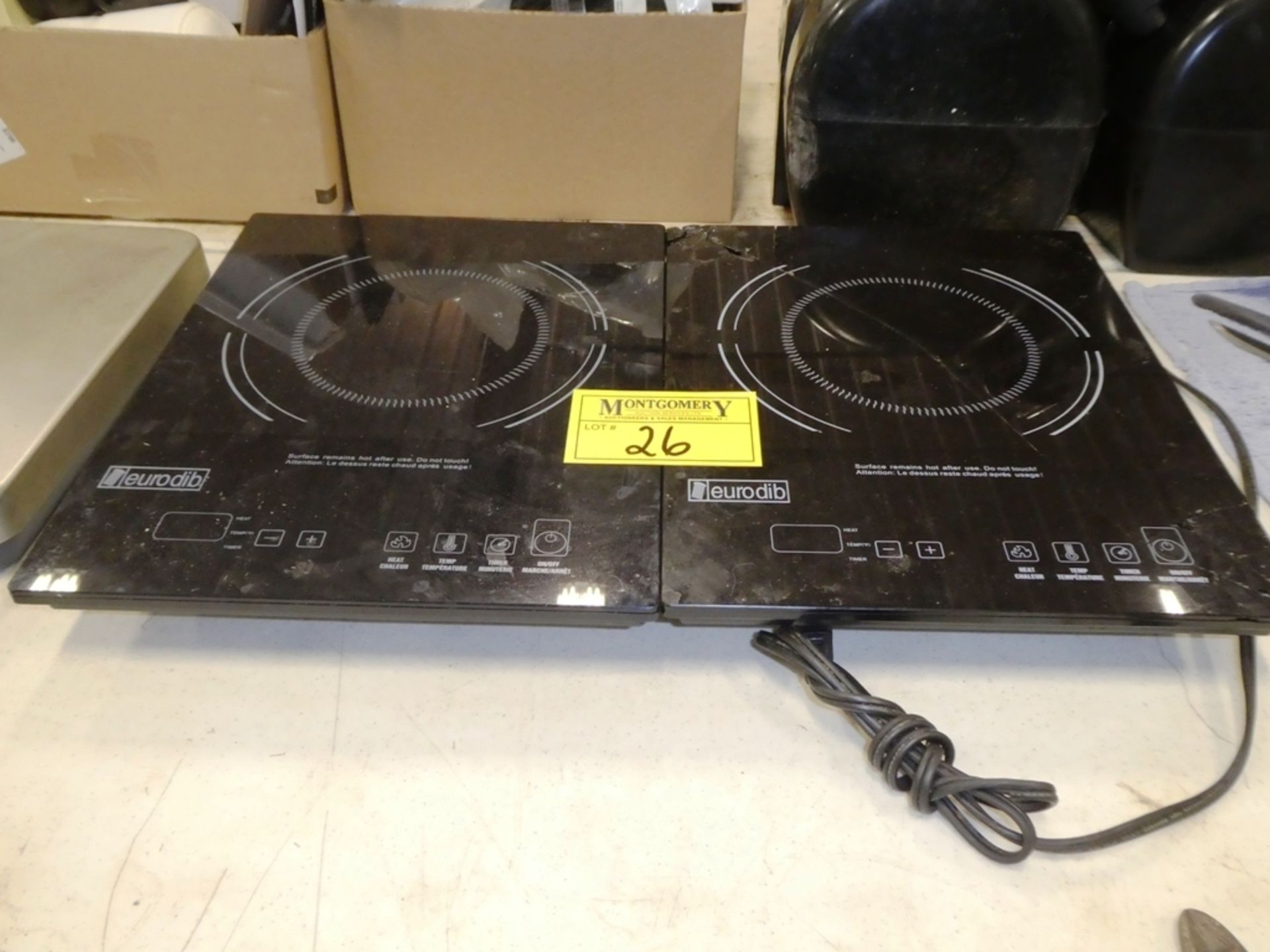 2-EURODIB FLAT TOP HOT PLATES 1-DAMAGED