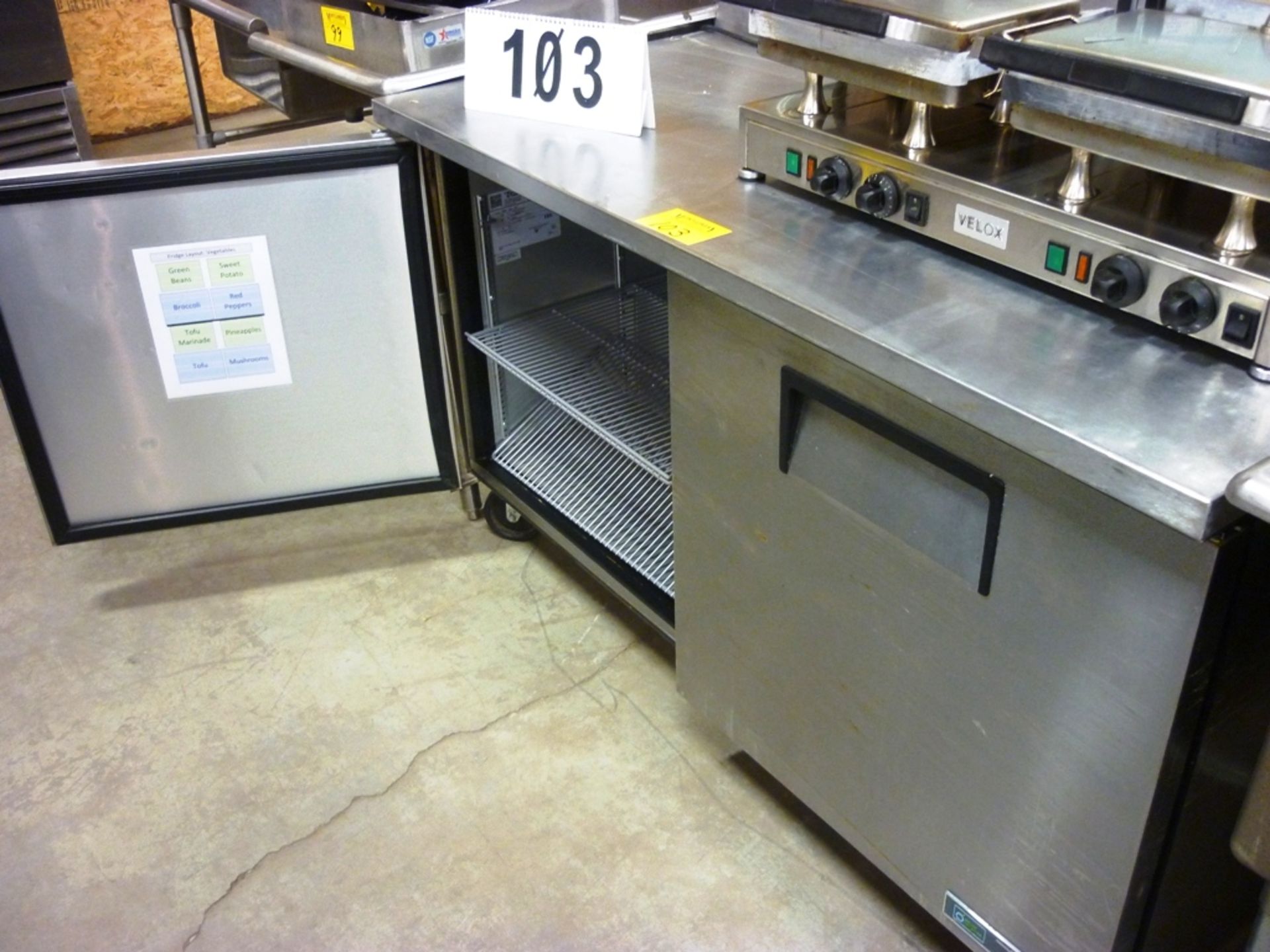 TRUE 60" UNDER COUNTER 2 DR. COOLER W/S/S TOP MODEL TWT-60-HC, S/N 9059825 - Image 2 of 2