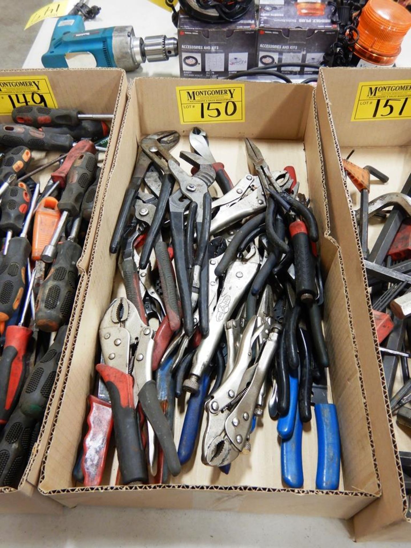 L/O ASSORTED VISE GRIPS, PLIERS, SNIPS, CRIMPING TOOLS, ETC