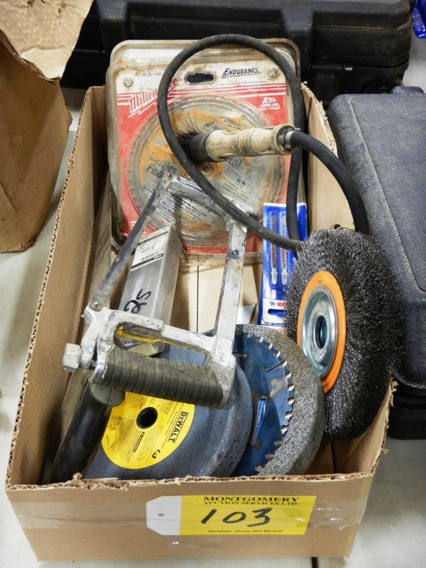 HAND SAWS, BENCH GRINDING WHEELS & WIRES, 8" CIRCULAR SAW BLADES, ETC