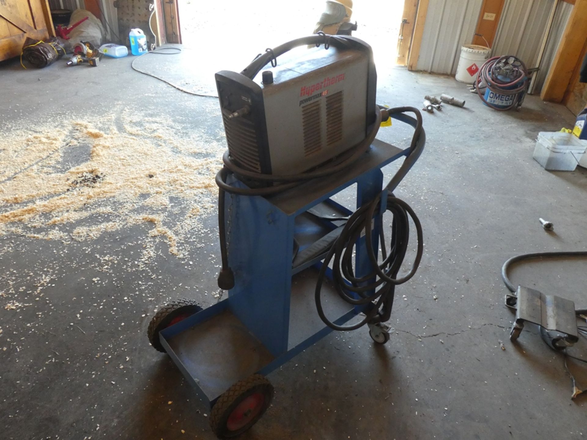 HYPER THERM POWER MAX 45 PLASMA CUTTER W/ CART S/N 454837 - Image 2 of 2