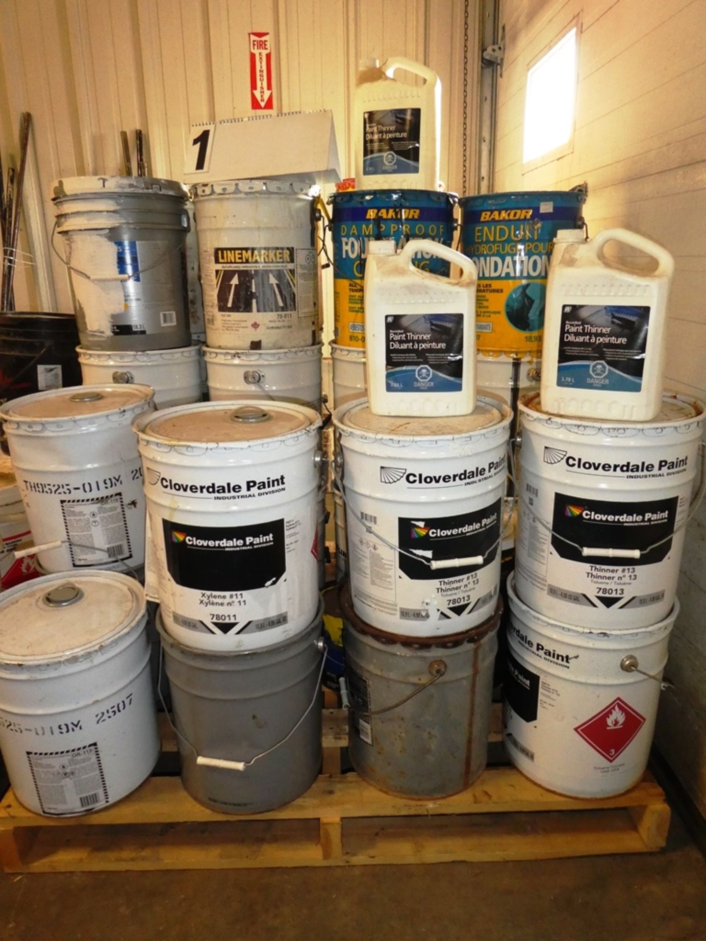 P/O SOLVENT BASED TRAFFIC PAINT, DAMP ROOF FOUNDATION COATING FOR CONCRETE, PAILS OF THINNER, - Image 2 of 2