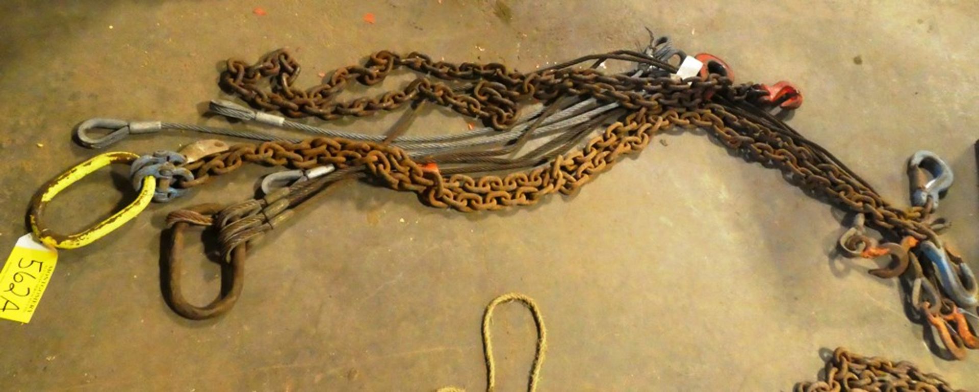 L/O 2 WAY CHAIN SLING, 4 WAY CABLE SLING, CHAINS & HOOKS, CABLES W/ EYES - Image 2 of 2