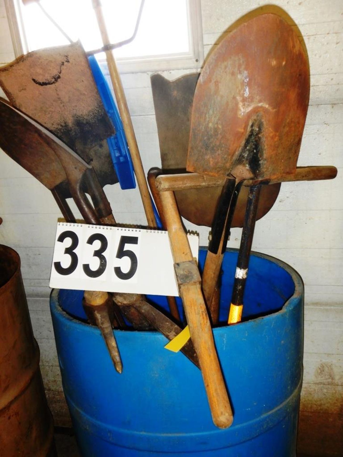 L/O SHOVELS, PICK AXE, POST HOLE DIGGER, ETC