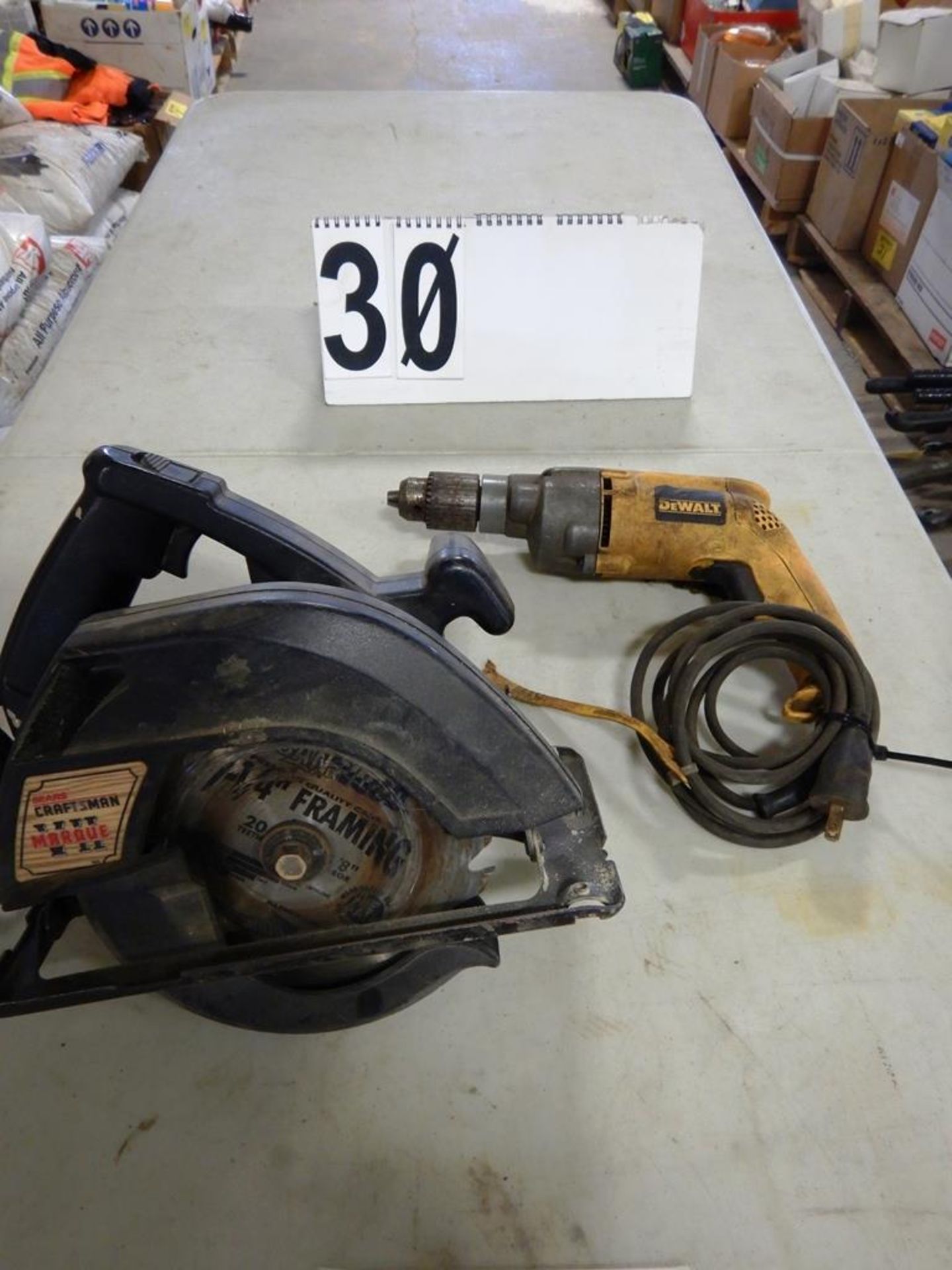 7 1/4" CIRCULAR SAW, DEWALT ELECTRIC DRILL