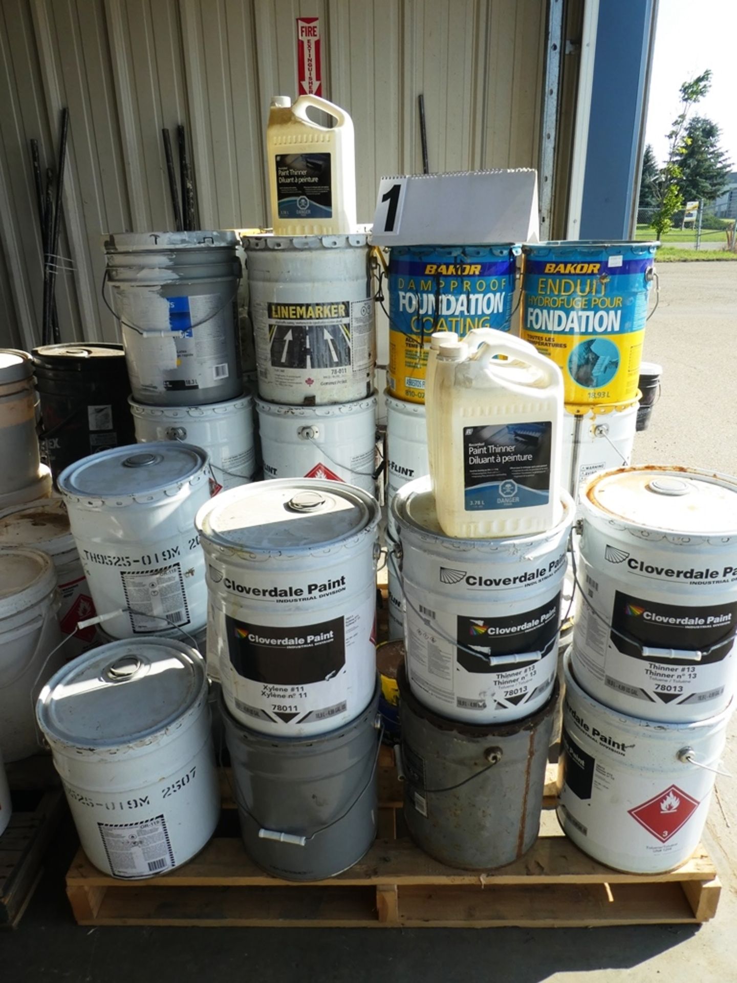 P/O SOLVENT BASED TRAFFIC PAINT, DAMP ROOF FOUNDATION COATING FOR CONCRETE, PAILS OF THINNER,