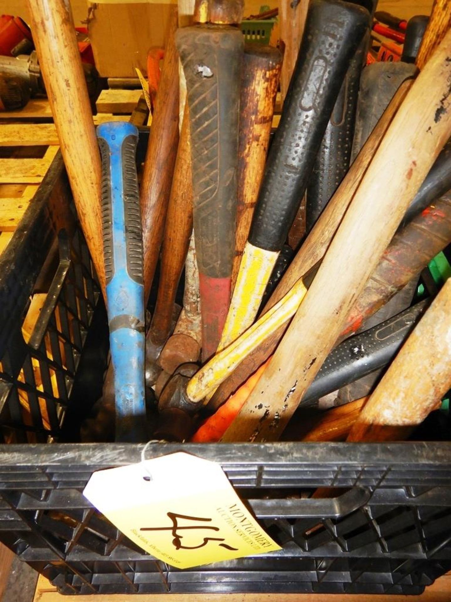 CRATE OF ASSORTED HAMMERS