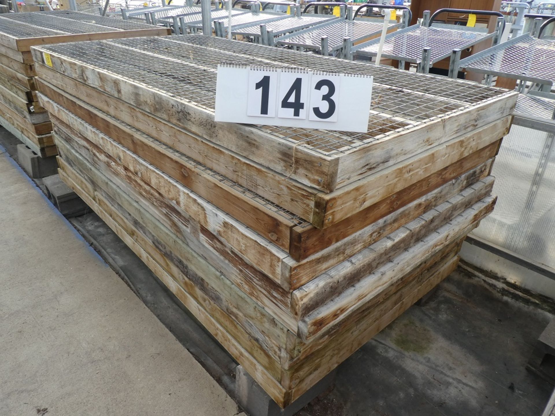 10 - 4'X8' WOOD FRAME WIRE MESH GROWING TABLE