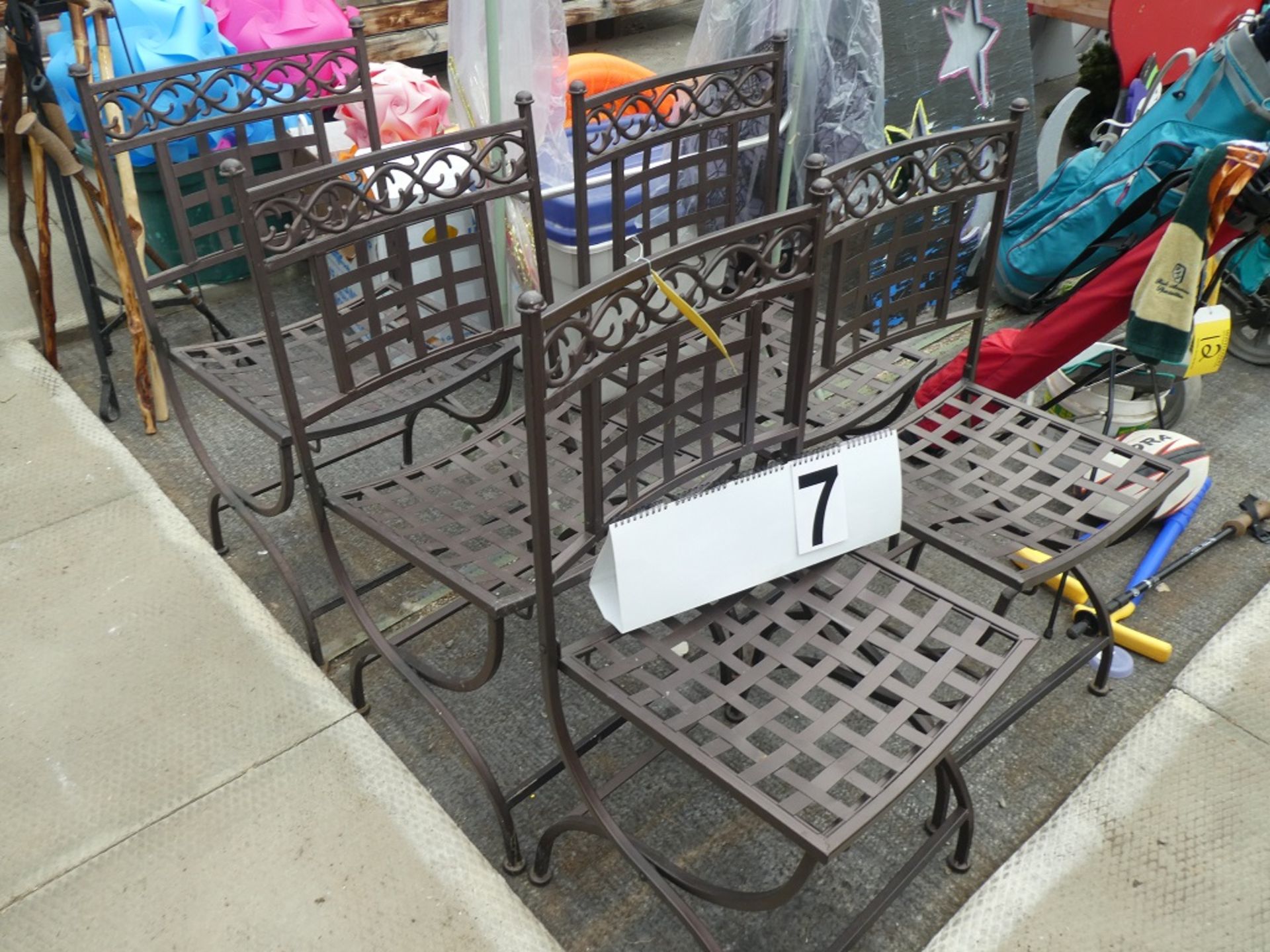 5 - METAL FOLDING PATIO CHAIRS