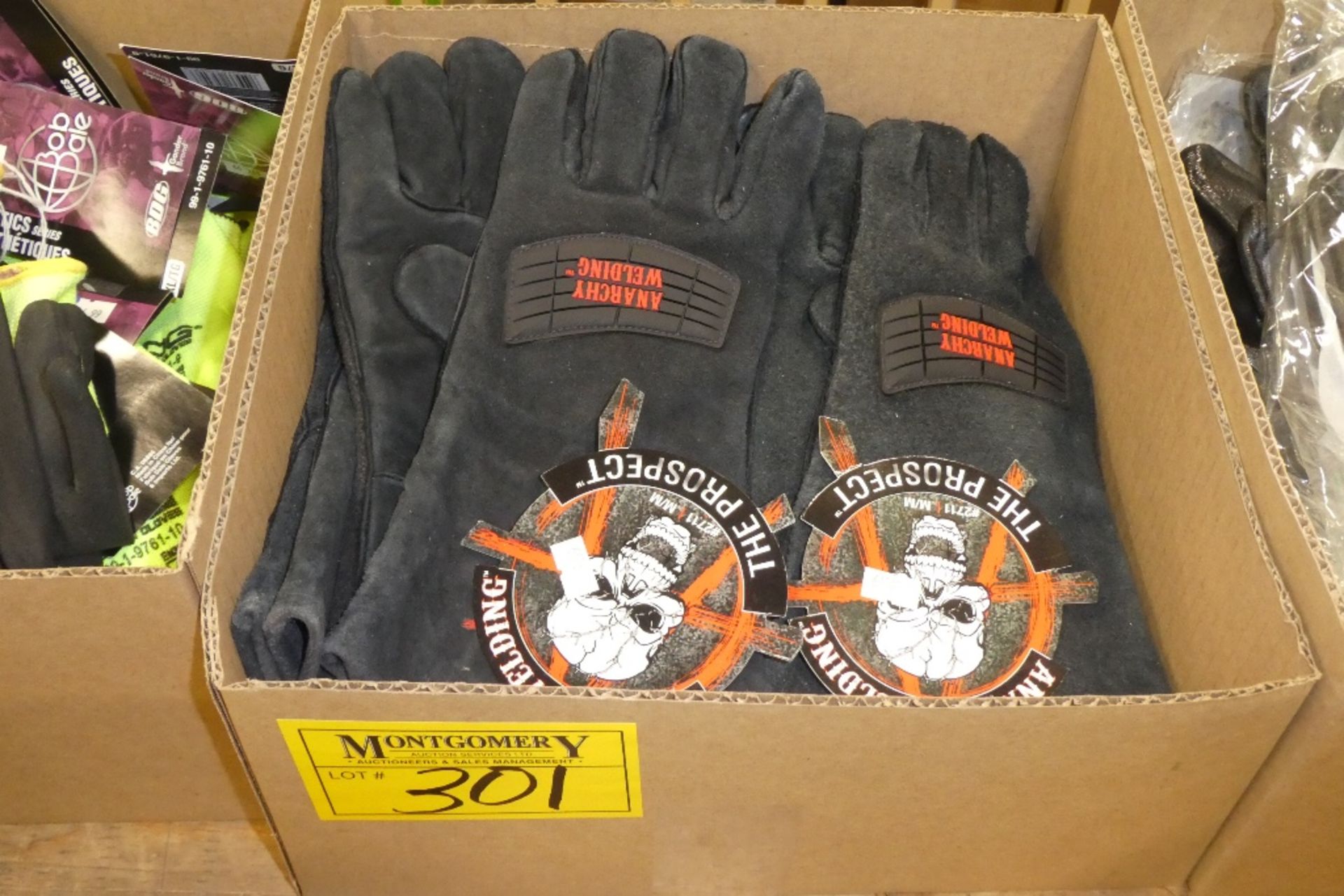 L/O ANARCHY WELDING BLACK LEATHER GLOVES