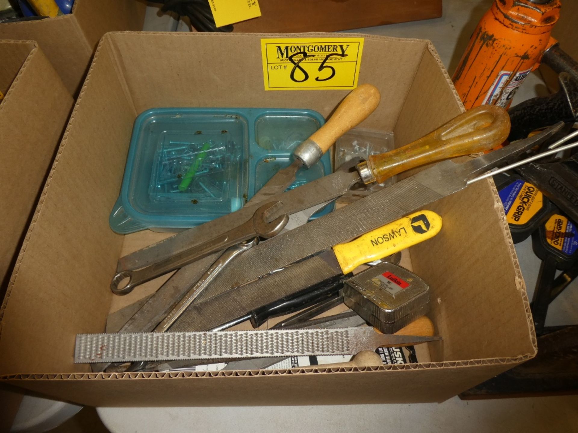 L/O HAND FILES, HAND WRENCHES, TAPE MEASURE, SCREWS, ETC
