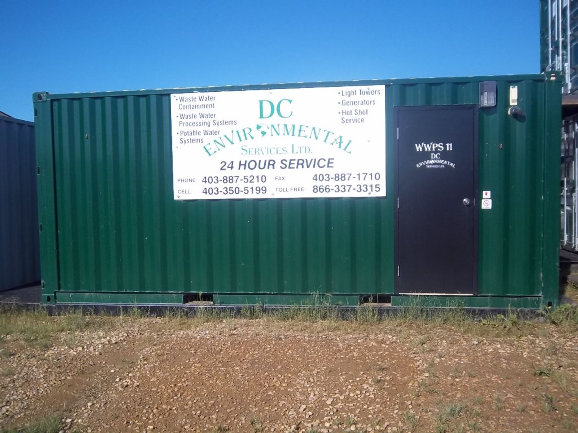 USED SHOP BUILT 24' SKIDDED SELF CONTAINED ENCLOSED WASTE WATER PROCESSING (TREATMENT) WATER SYSTEM