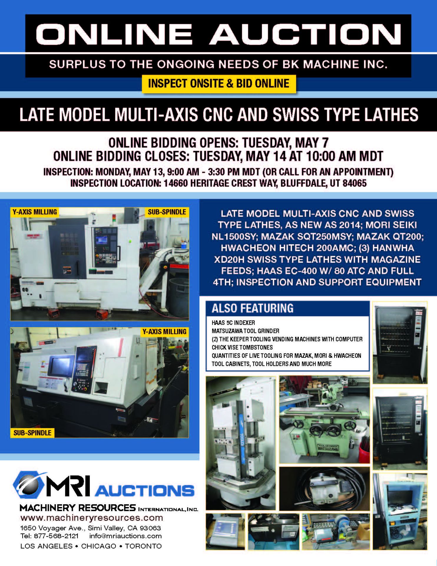 LATE MODEL MULTI-AXIS CNC AND SWISS TYPE LATHES, AS NEW AS 2014 - Image 4 of 4