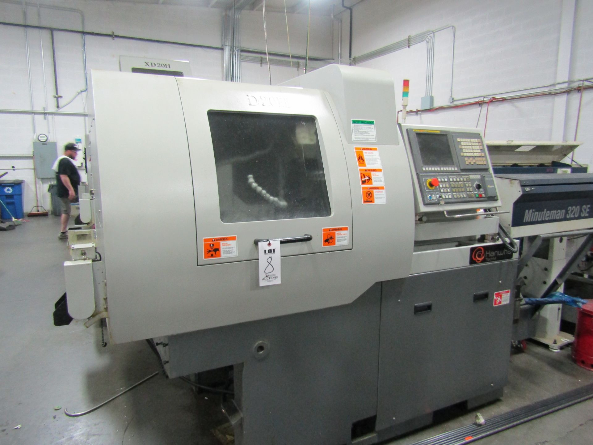 HANWHA XD20H CNC SWISS TYPE LATHE, FANUC CONTROL, 8 LINE HIGH PRESSURE COOLANT, EDGE MINUTE MAN, - Image 2 of 8