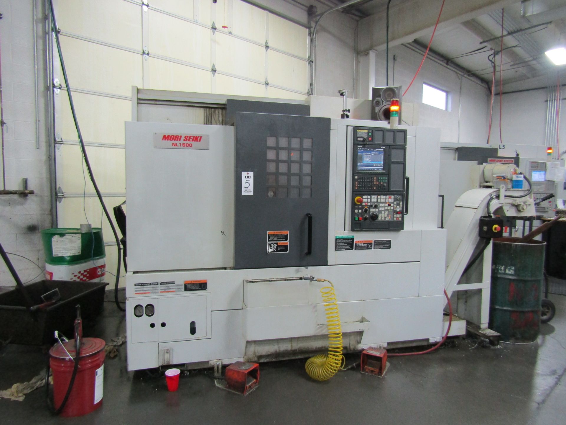 MORI SEIKI NL1500SY CNC LATHE, 7 AXIS, MORI SEIKI MSX 850III CONTROL PANEL, 6" CHUCK ON MAIN