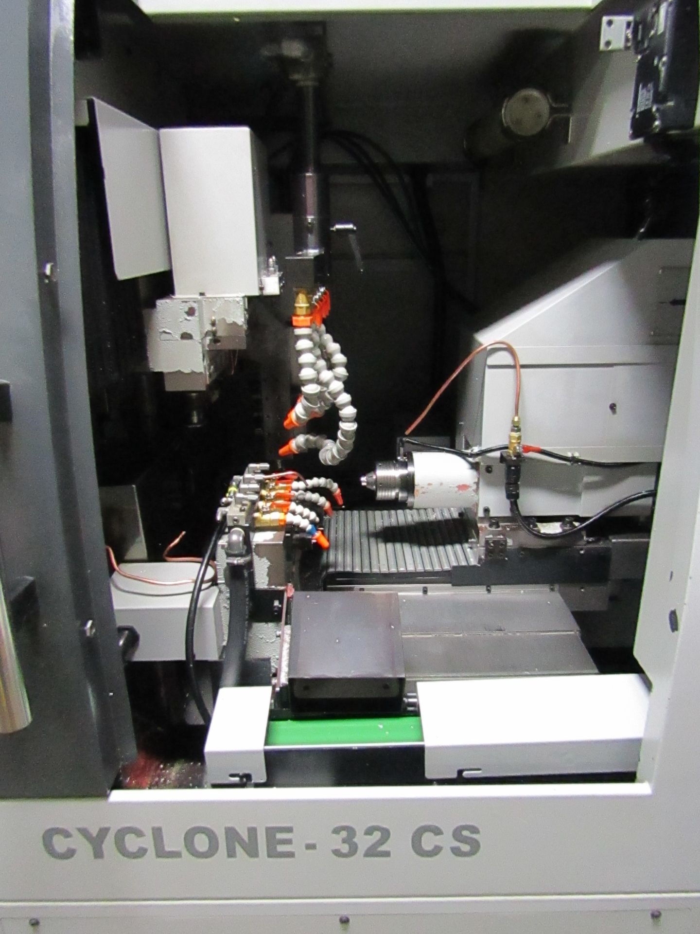 2016 GANESH CYCLONE 32CS SWISS TURNING LATHE, CHIP CONVEYOR WITH CHIP CATCHER, S/N: CB160512, W/ - Image 3 of 24