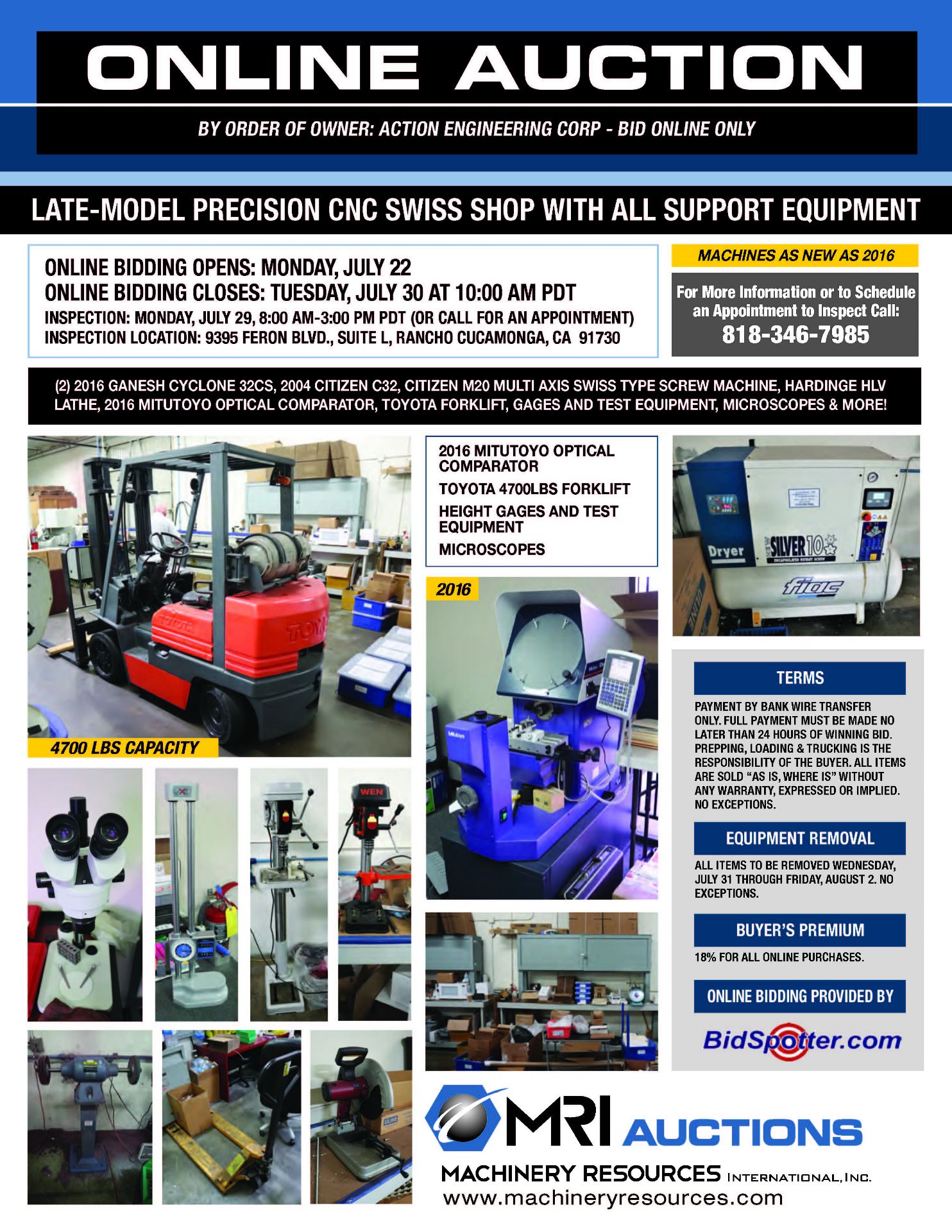 FEATURING: PRECISION CNC SWISS SHOP WITH ALL SUPPORT EQUIPMENT, MACHINES AS NEW AS 2016! - Image 2 of 2