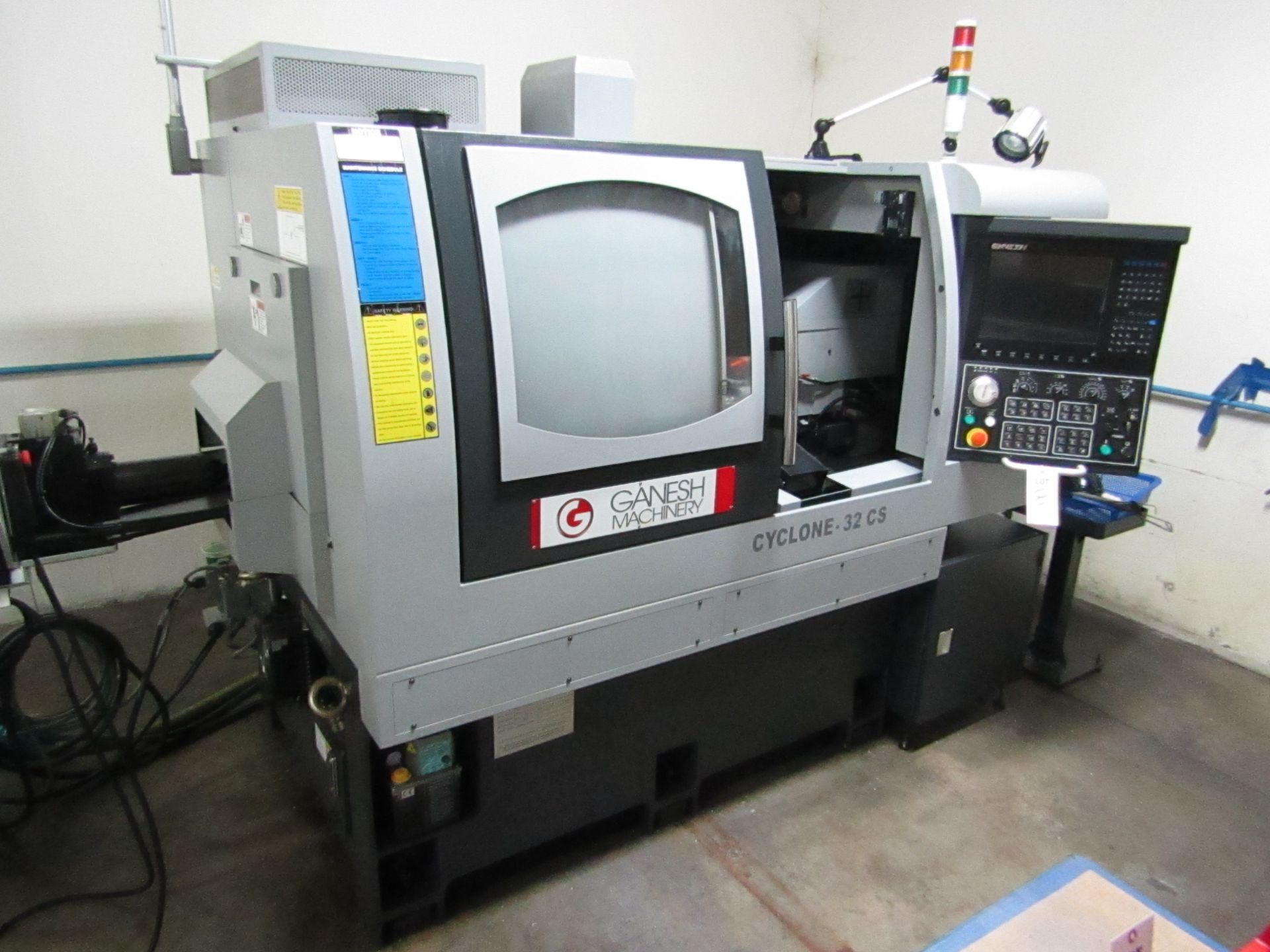 2016 GANESH CYCLONE 32CS SWISS TURNING LATHE, CHIP CONVEYOR WITH CHIP CATCHER, S/N: CB160512, W/ - Image 8 of 24