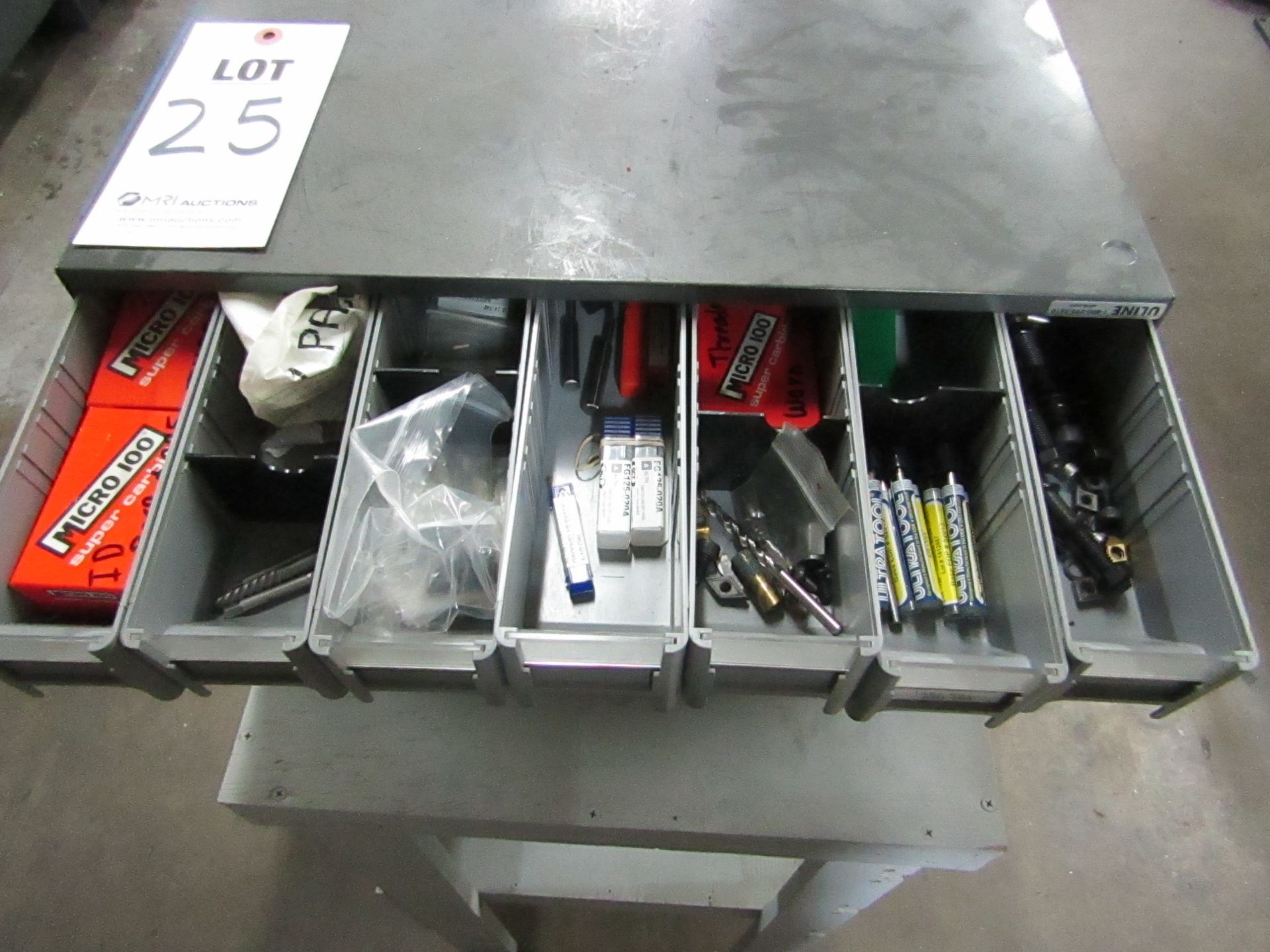 TOOL ORGANIZER TO INCLUDE BUT NOT LIMITED TO: CARBIDE TOOLING, DRILL BITS, END MILLS, AND HARDWARE - Image 2 of 9