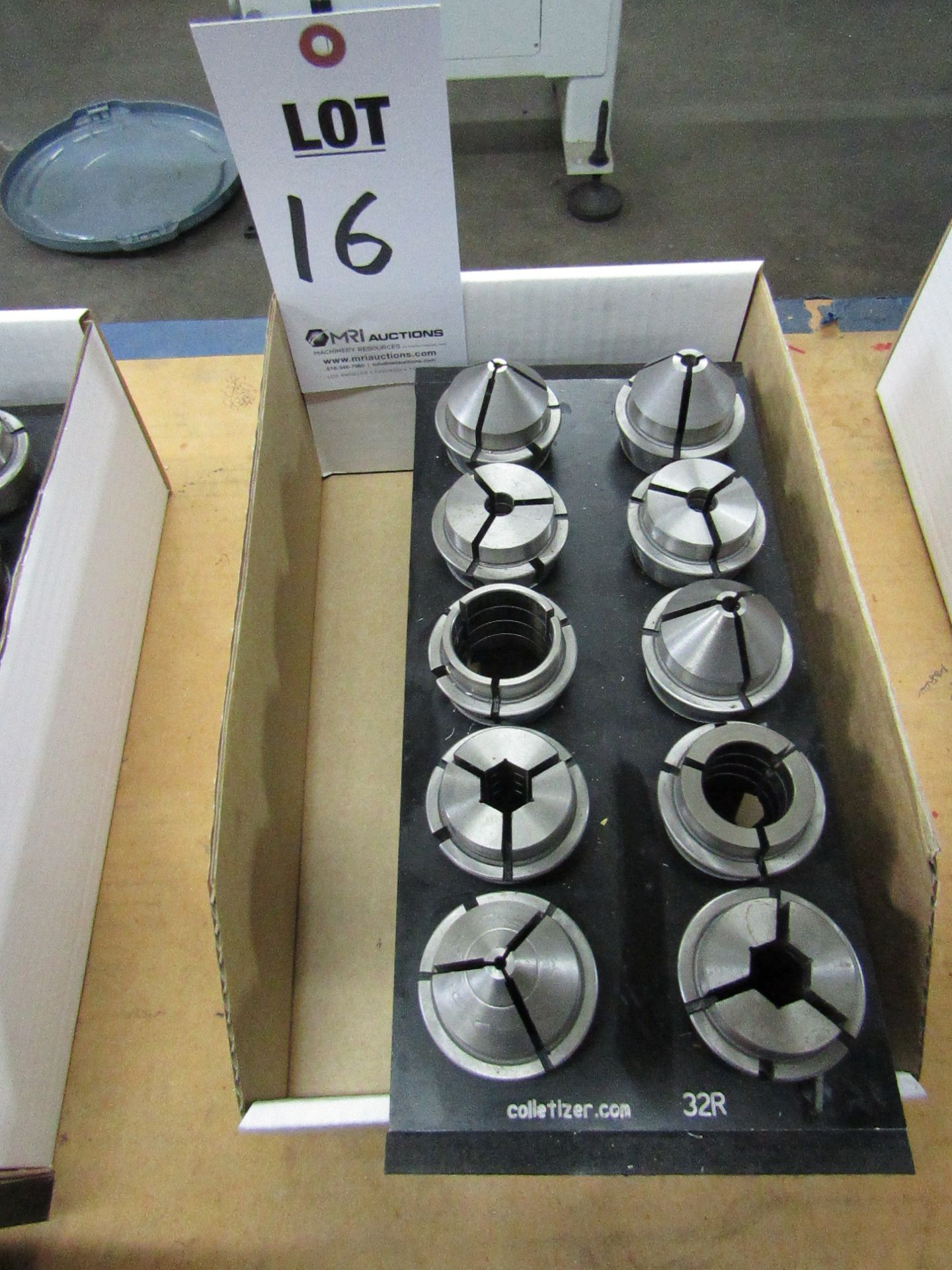 (10) MISC. 32C COLLETS VARYING SIZES WITH COLLET HOLDER, USED WITH GANESH MACHINES. MANUFACTURER
