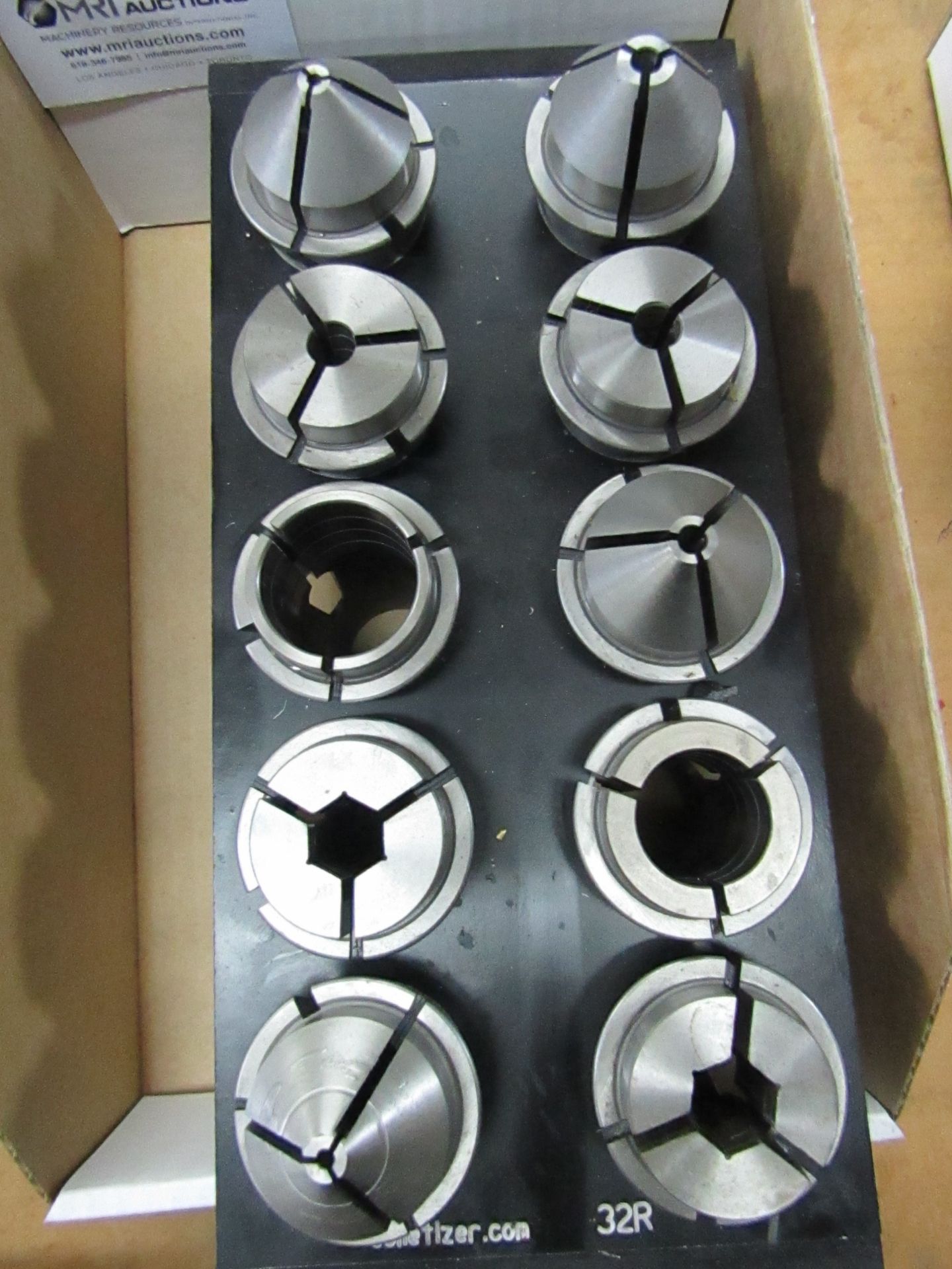 (10) MISC. 32C COLLETS VARYING SIZES WITH COLLET HOLDER, USED WITH GANESH MACHINES. MANUFACTURER - Image 2 of 3