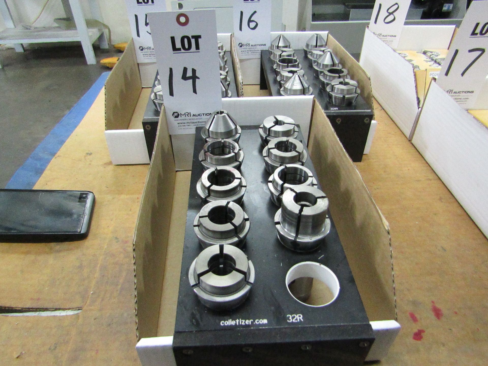 (9) MISC. 32C COLLETS VARYING SIZES WITH COLLET HOLDER, USED WITH GANESH MACHINES. MANUFACTURER - Image 4 of 5