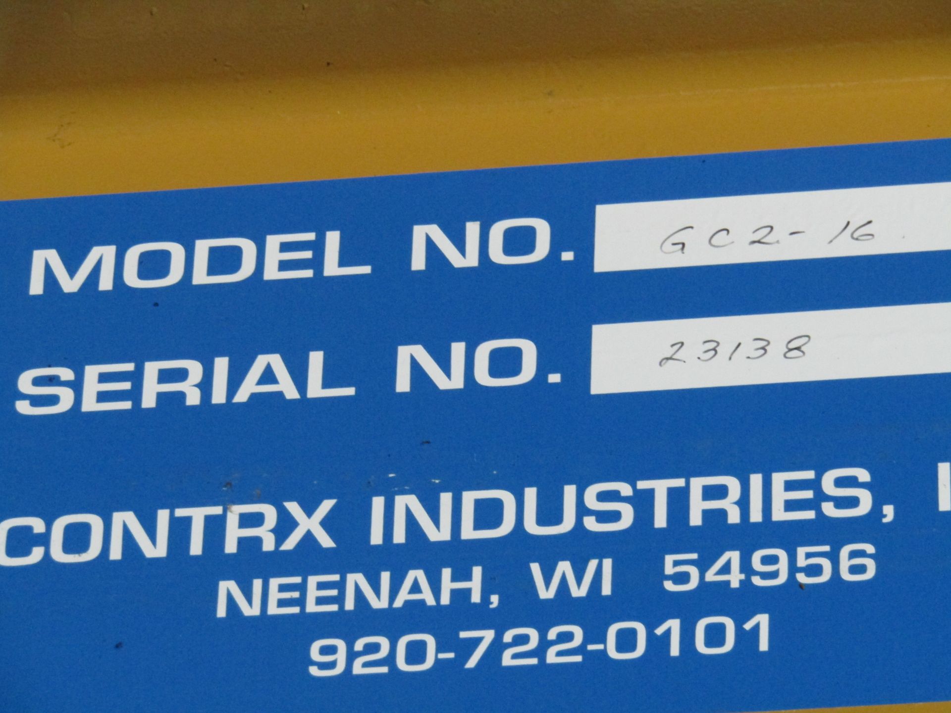 LOT TO INCLUDE: (1) CONTRX 2 TON GANTRY CRANE, MODEL GC2-16, SERIAL 23138 (1) LODESTAR CM HOIST, 2 - Image 3 of 6