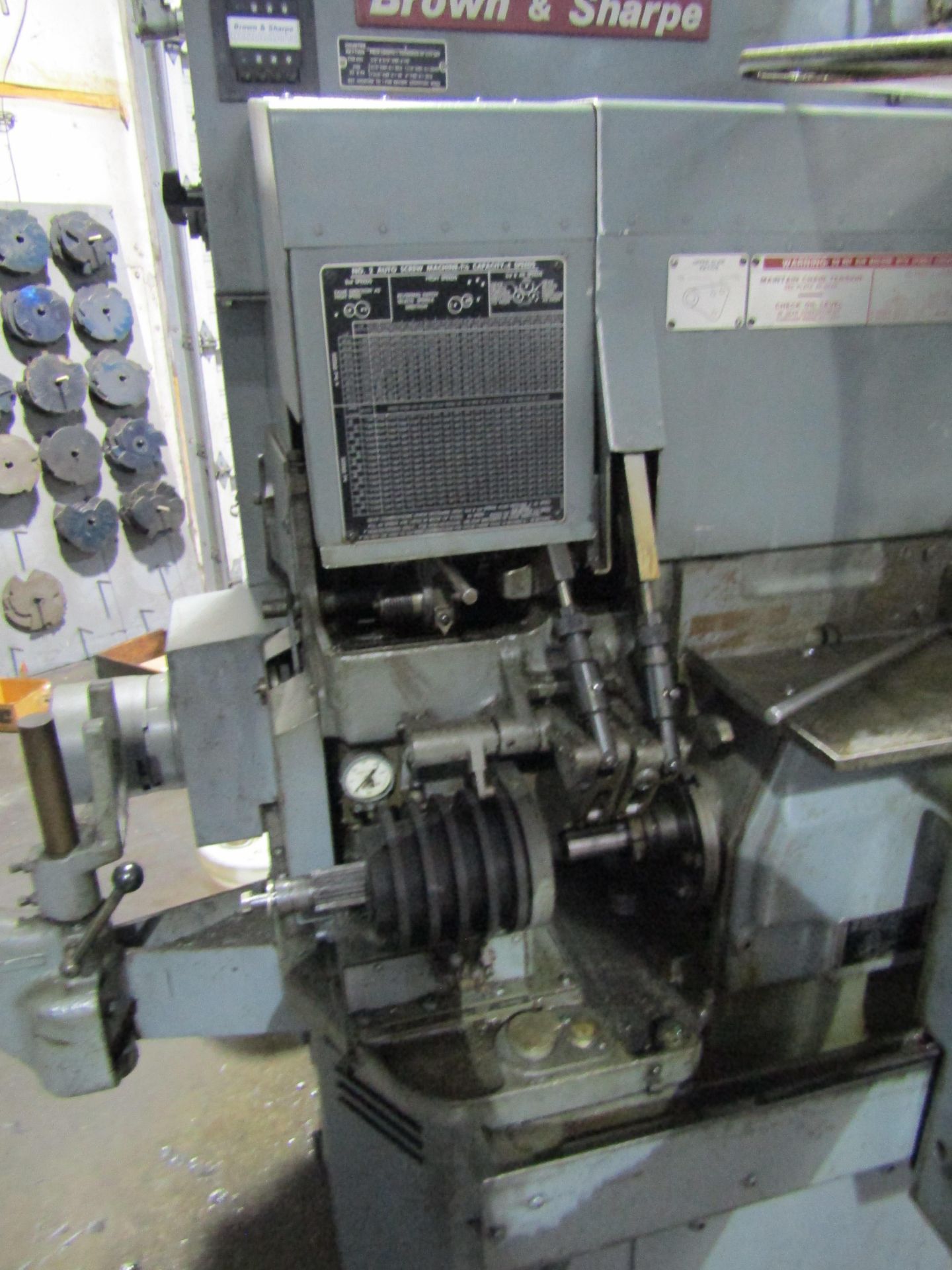 BROWNE & SHARPE AUTOMATIC LATHE SCREW MACHINE, SERIAL 545-2-8122 1 1/4. LOT TO INCLUDE: ASSOCIATED - Image 3 of 9