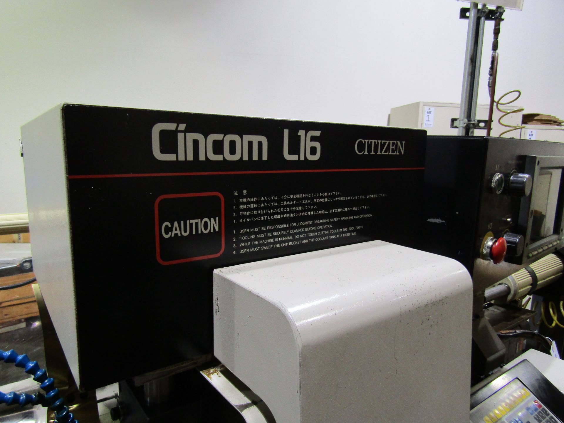 CITIZEN CNC SWISS LATHE, MODEL CINCOM L-16, SERIAL X6882, MANUFACTURED 1991. LOT INCLUDES: (1) - Image 3 of 17