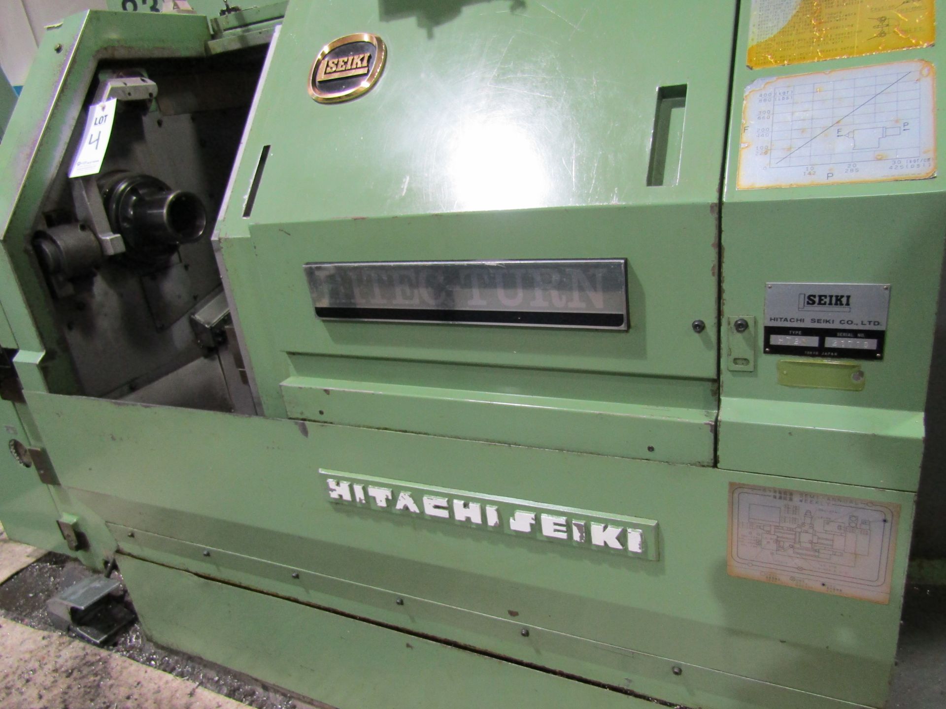 HITACHI SEIKI HI TEC-TURN CNC LATHE, MODEL HT20, SERIAL 21719, FANUC SYSTEM 10TE-F. LOT INCLUDES: - Image 6 of 20