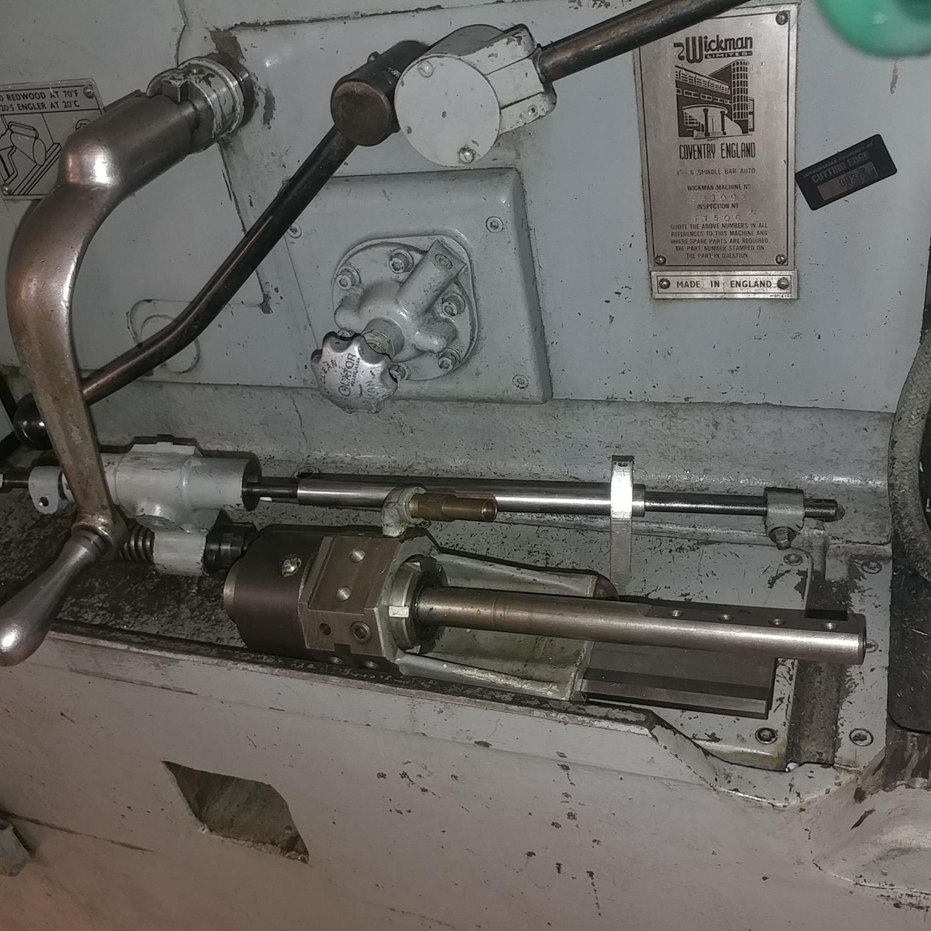 WICKMAN 6 SPINDLE AUTOMATIC SCREW MACHINE, 1", SERIAL 630093, INSPECTION 11506. LOT TO INCLUDE: - Image 2 of 9